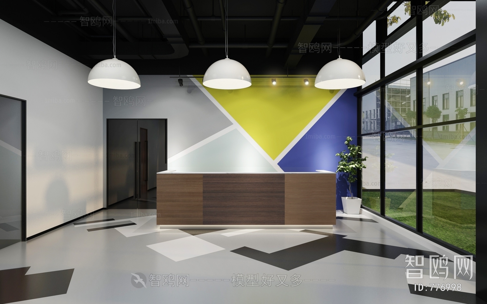 Modern Office Reception Desk