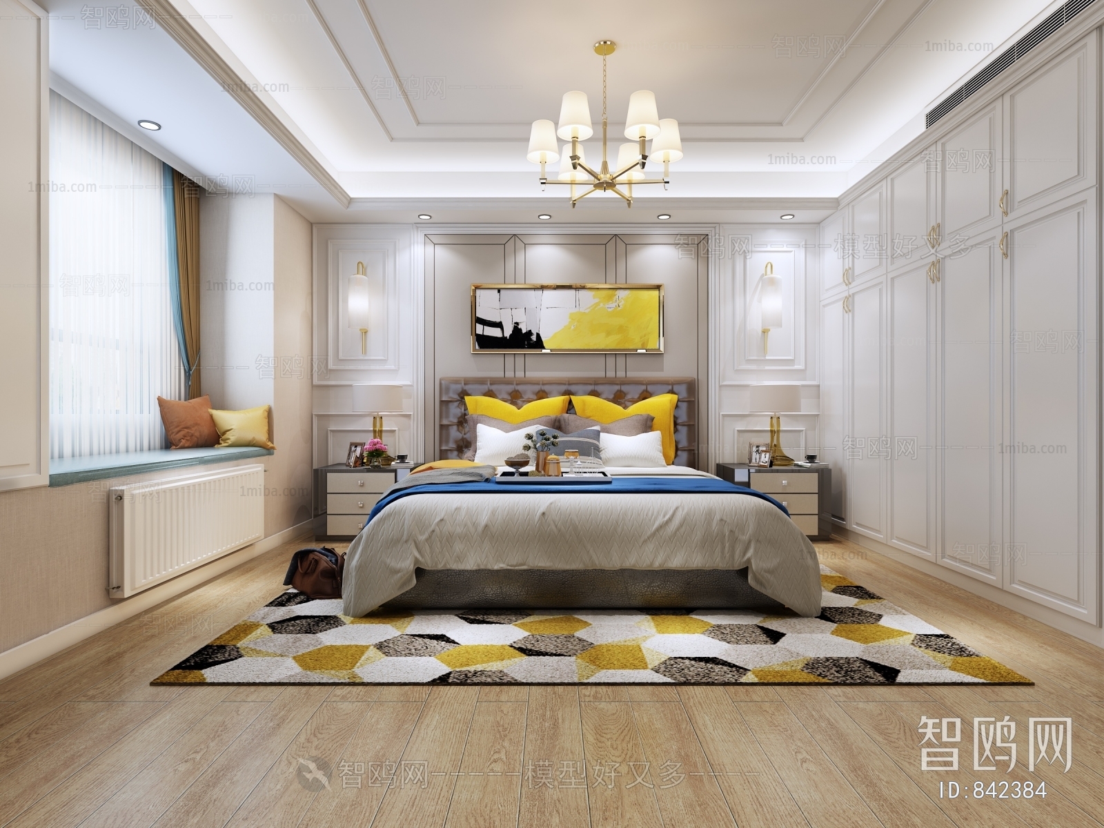 Simple European Style Bedroom