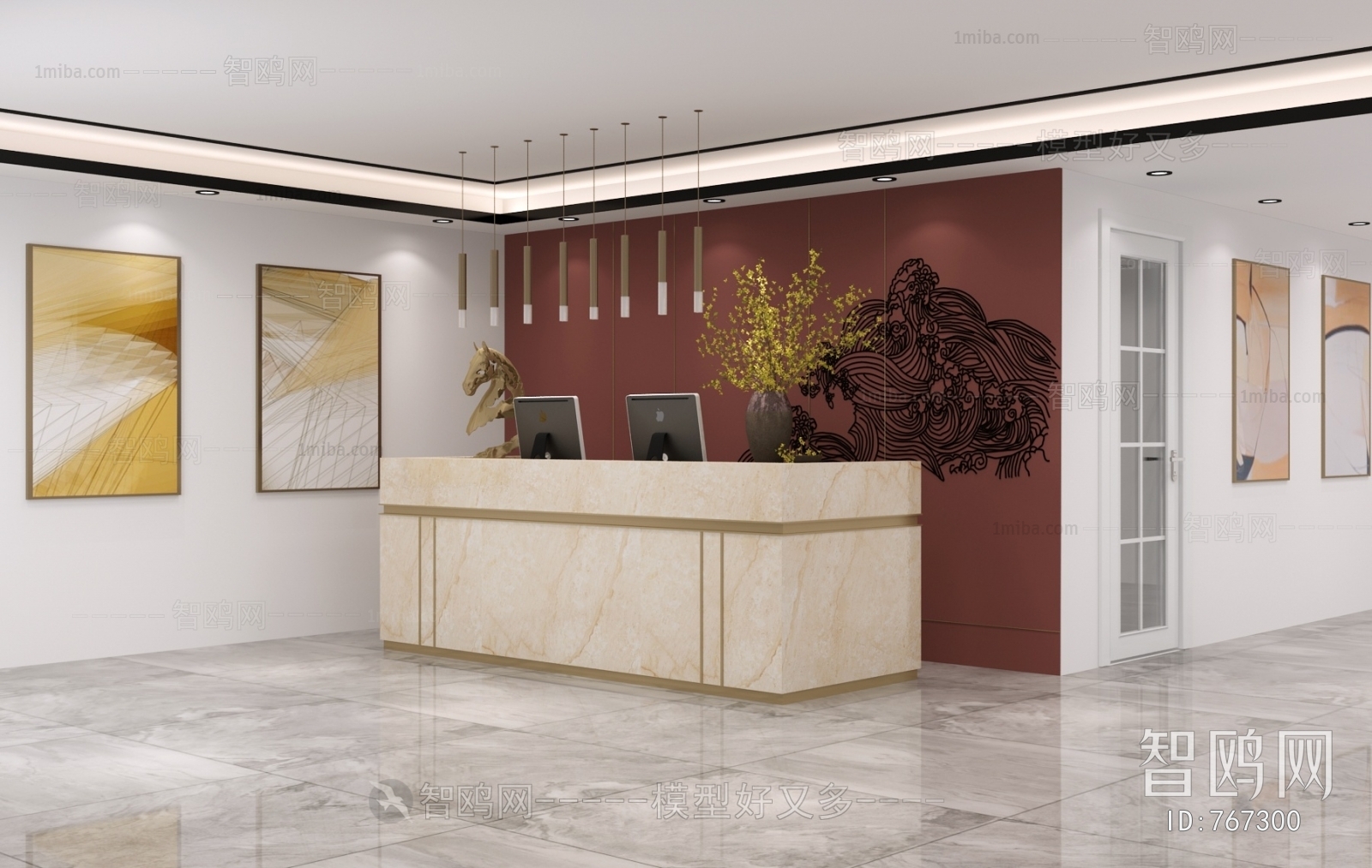 Modern Office Reception Desk