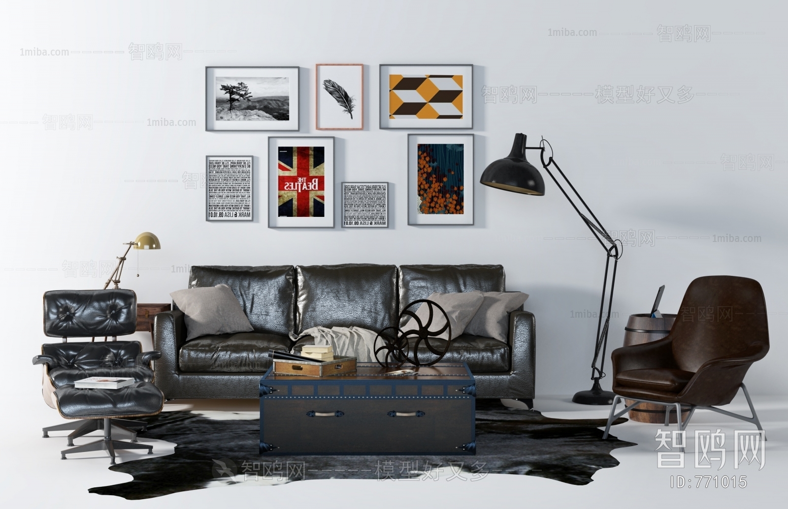 Industrial Style Sofa Combination