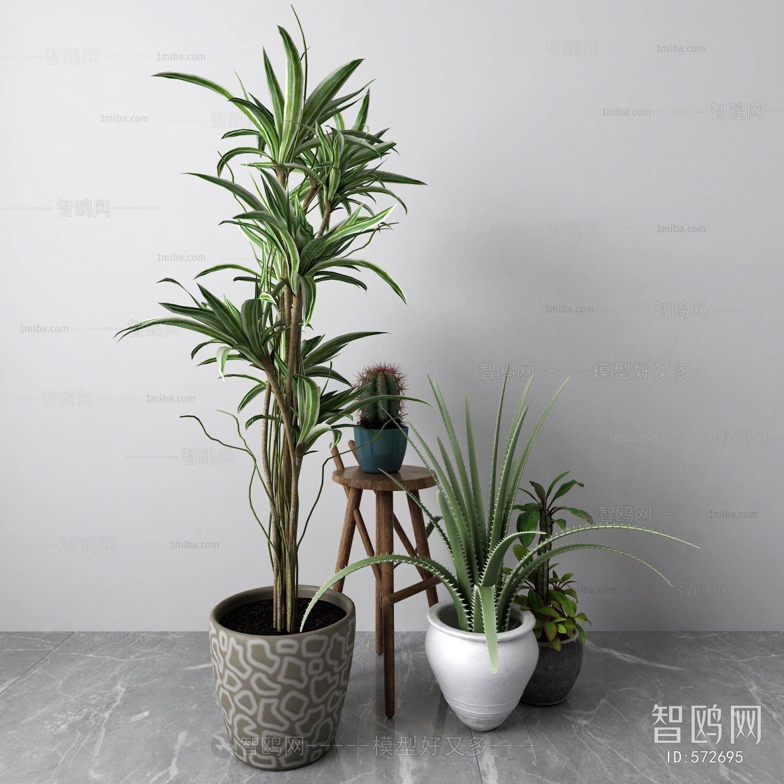 Modern Potted Green Plant