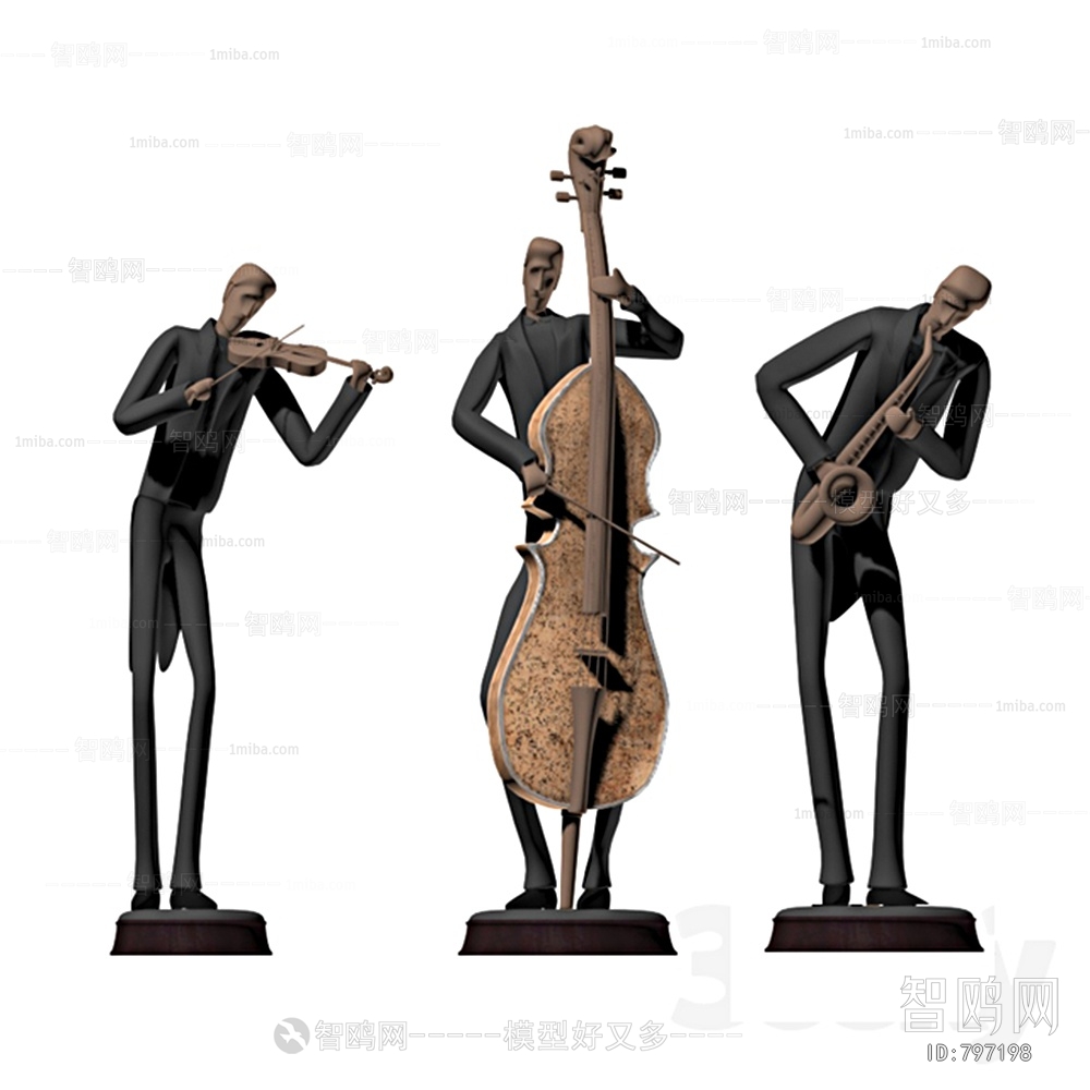 现代人物音乐雕塑