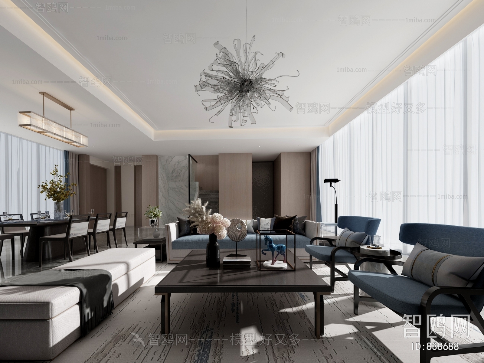 New Chinese Style A Living Room