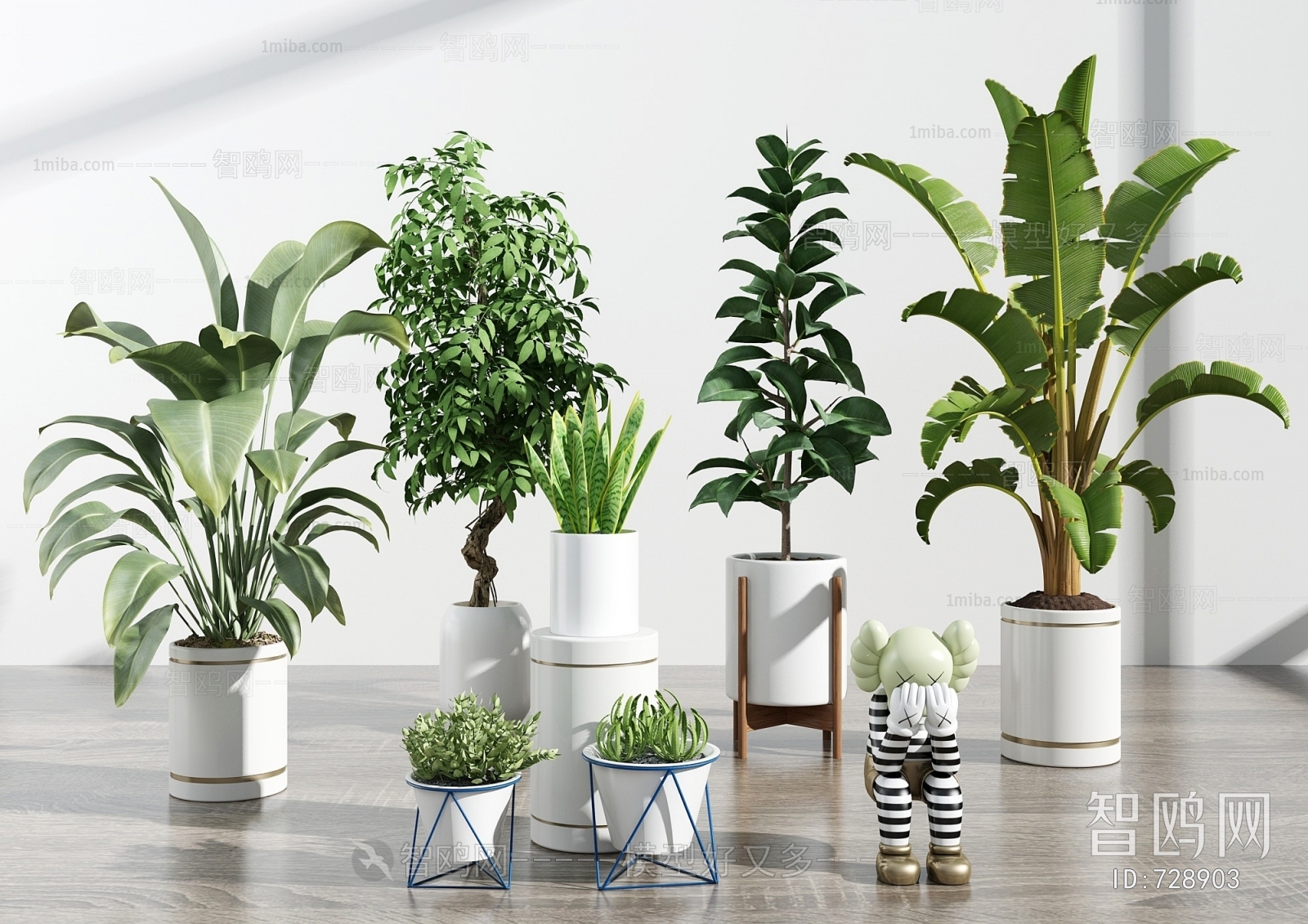 Modern Potted Green Plant