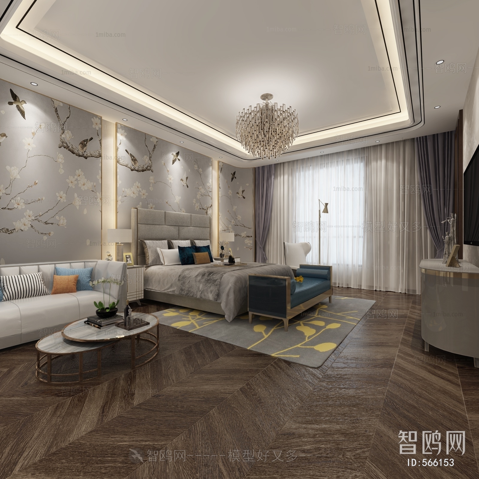 New Chinese Style Bedroom