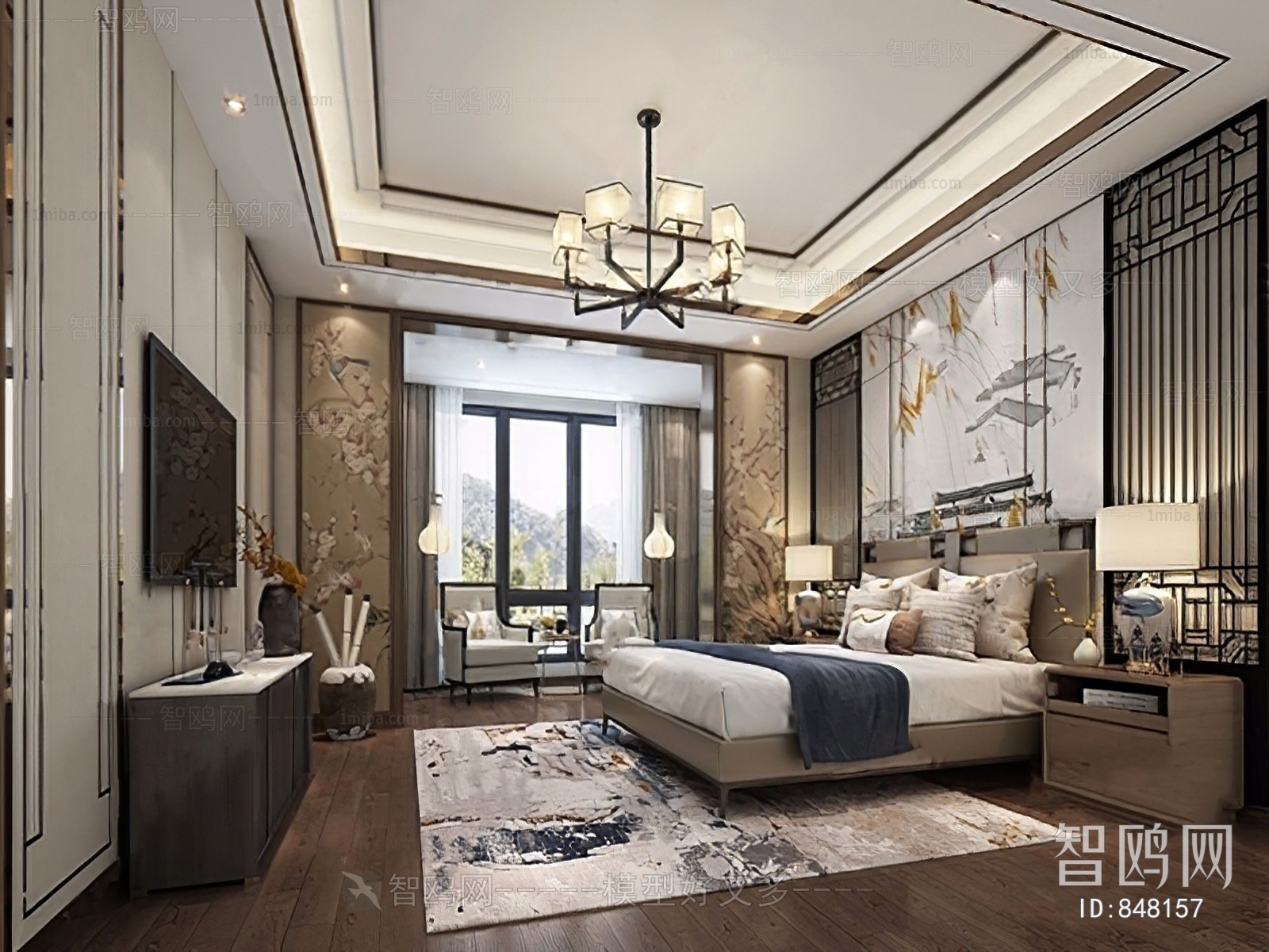 New Chinese Style Bedroom