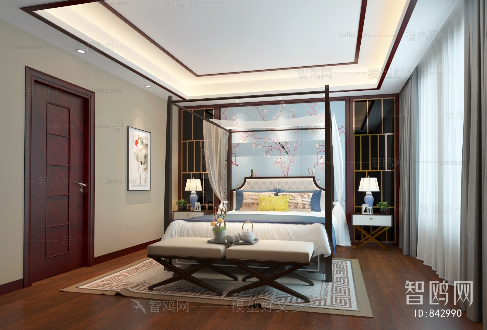 New Chinese Style Bedroom