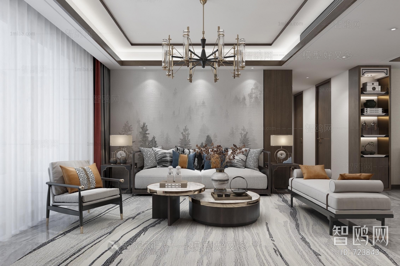 New Chinese Style A Living Room