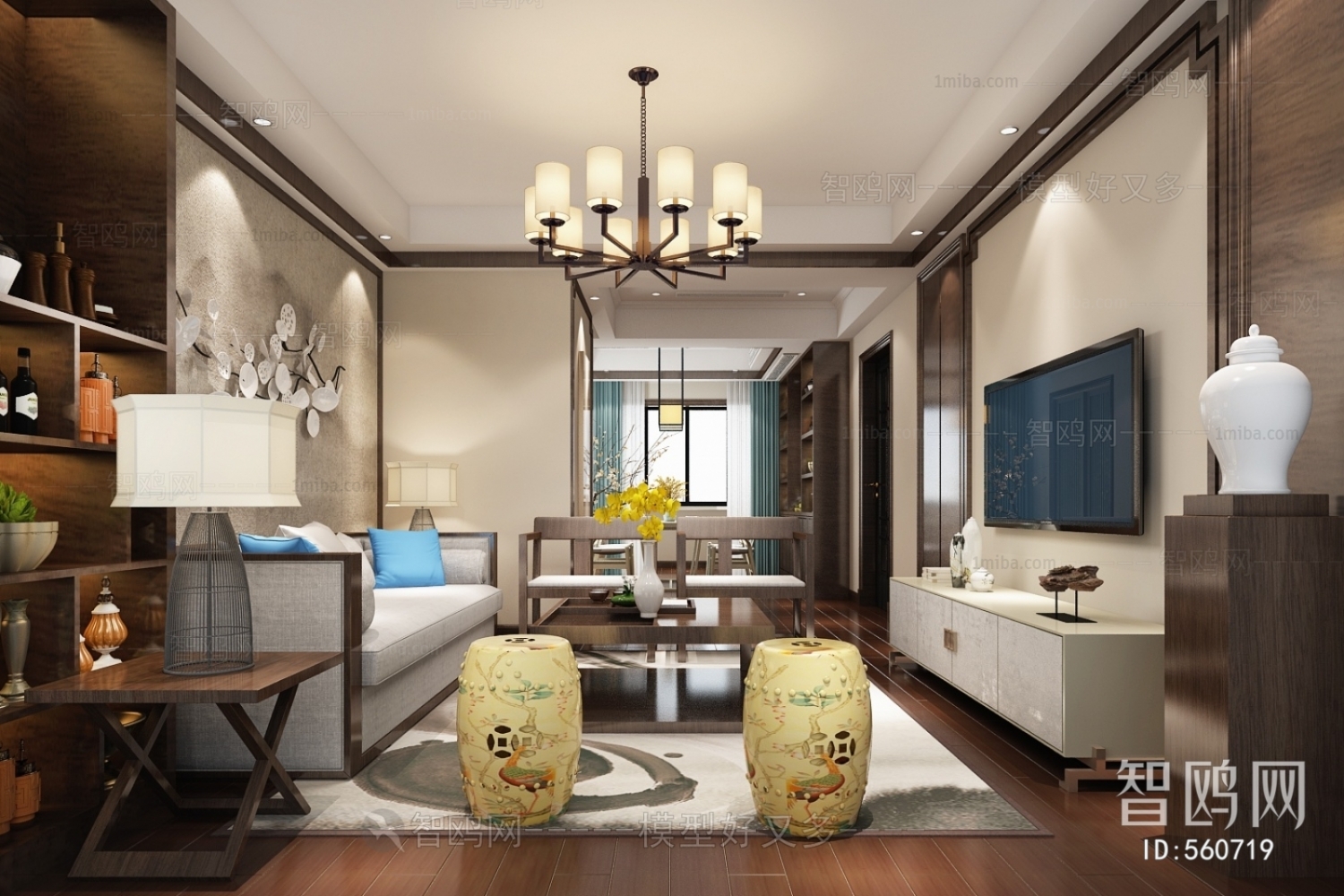 New Chinese Style A Living Room