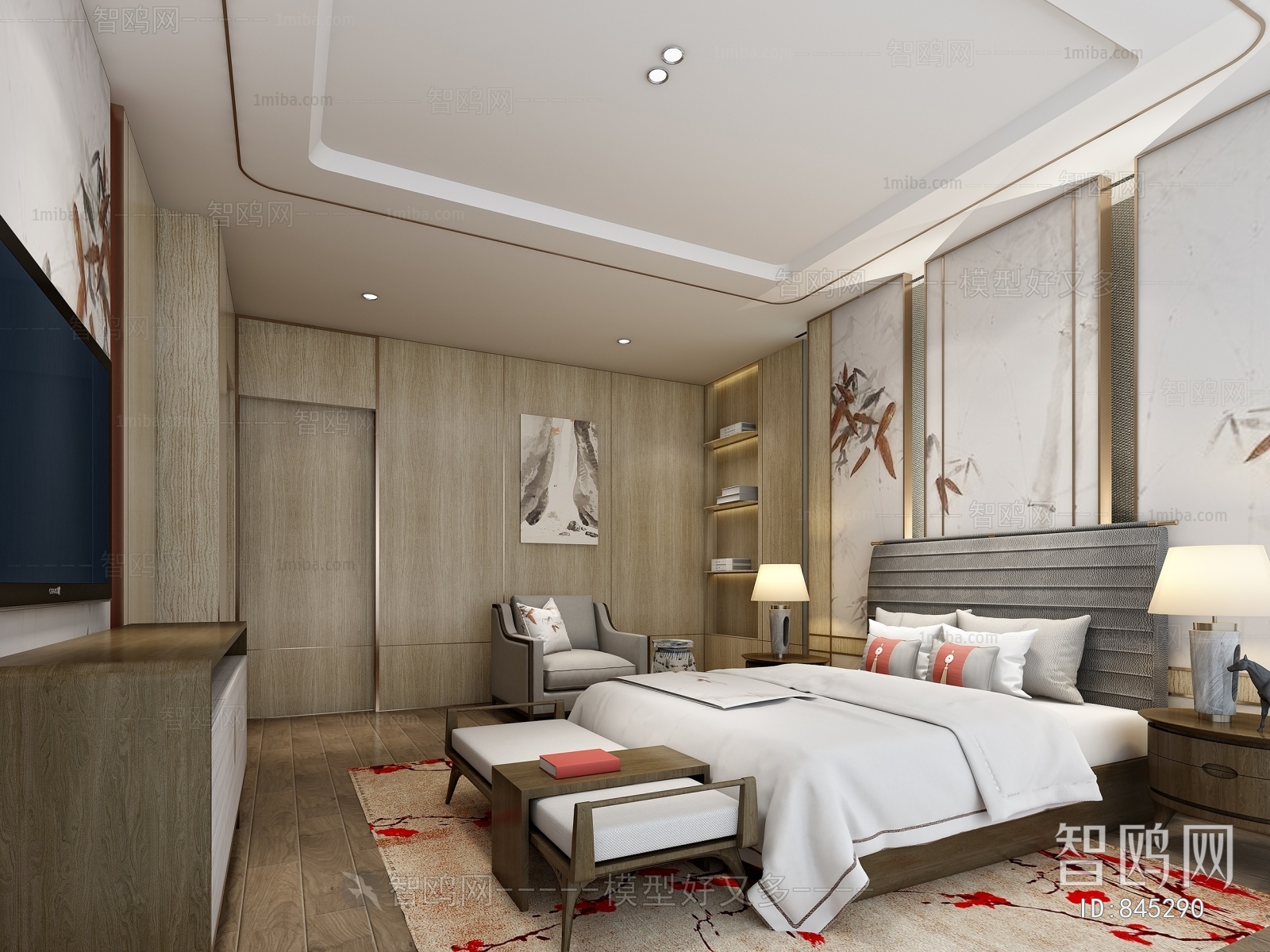 New Chinese Style Bedroom