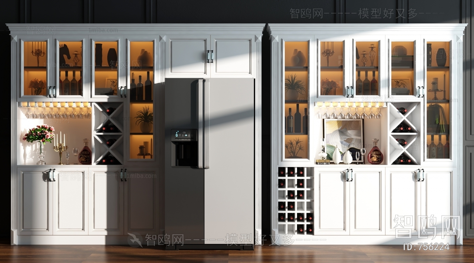 Simple European Style Wine Cabinet