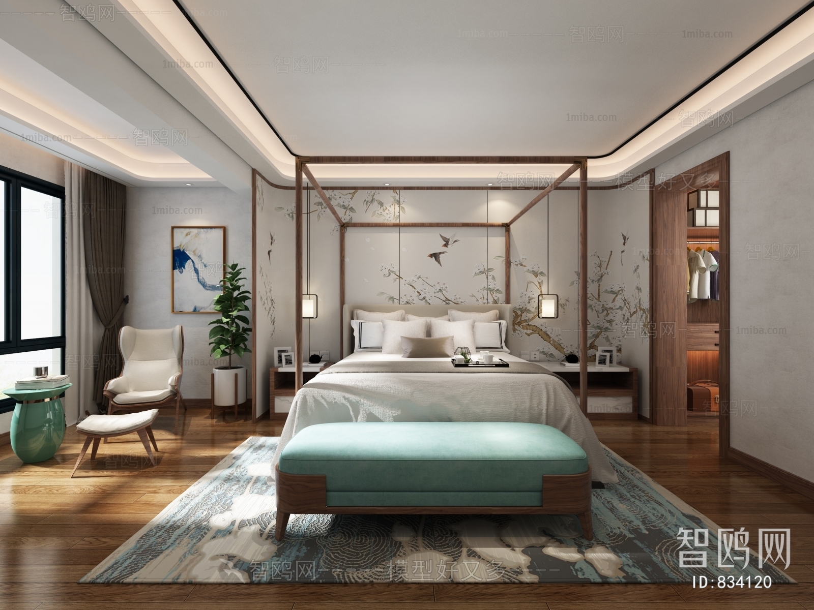 New Chinese Style Bedroom