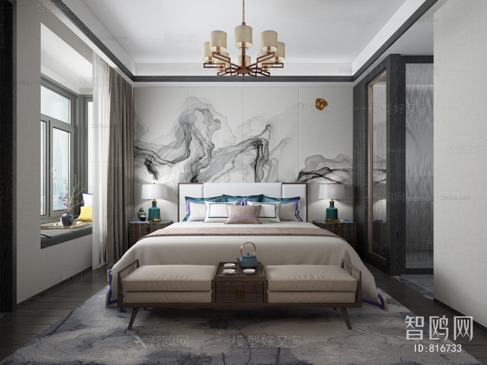 New Chinese Style Bedroom