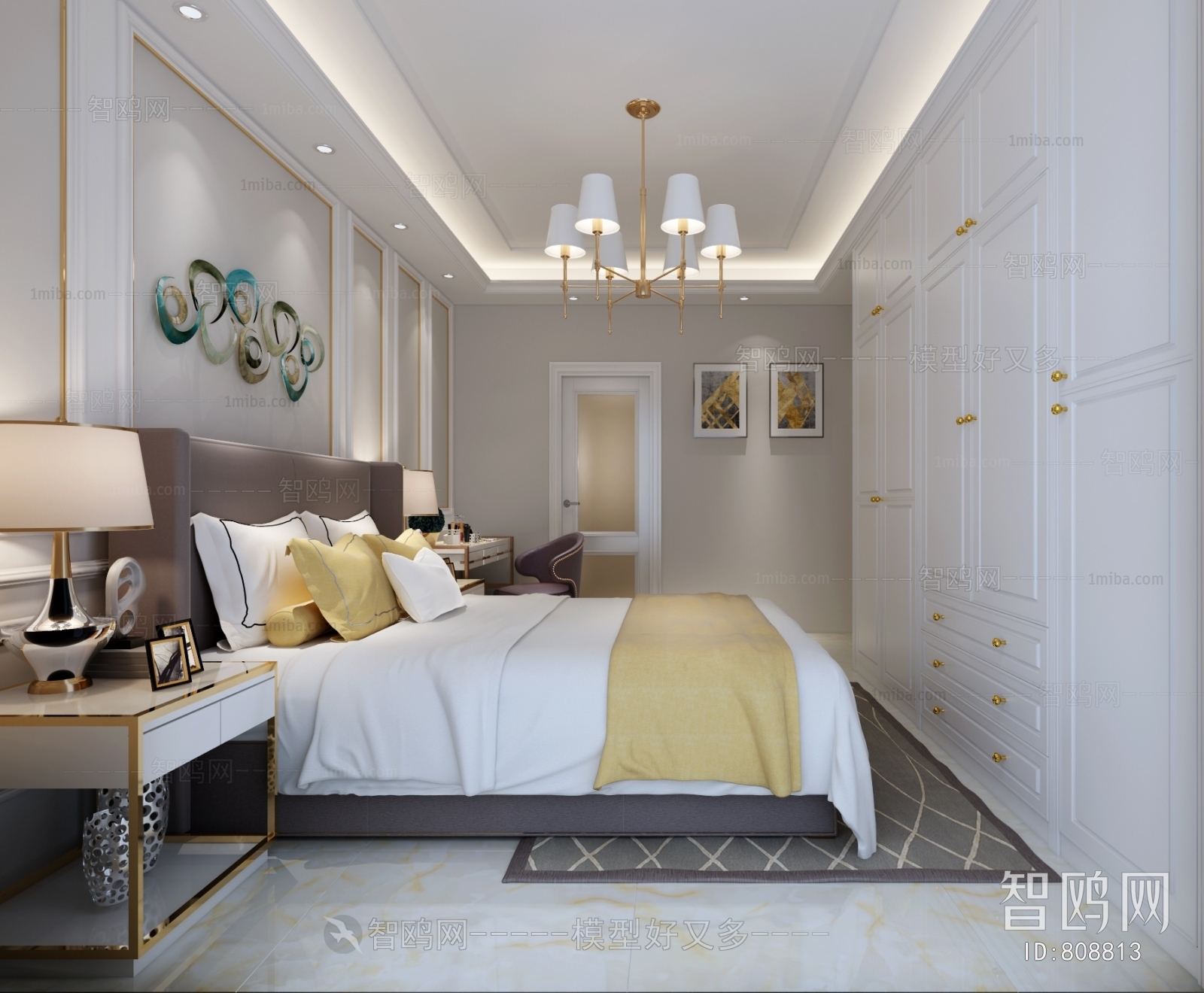 Simple European Style Bedroom