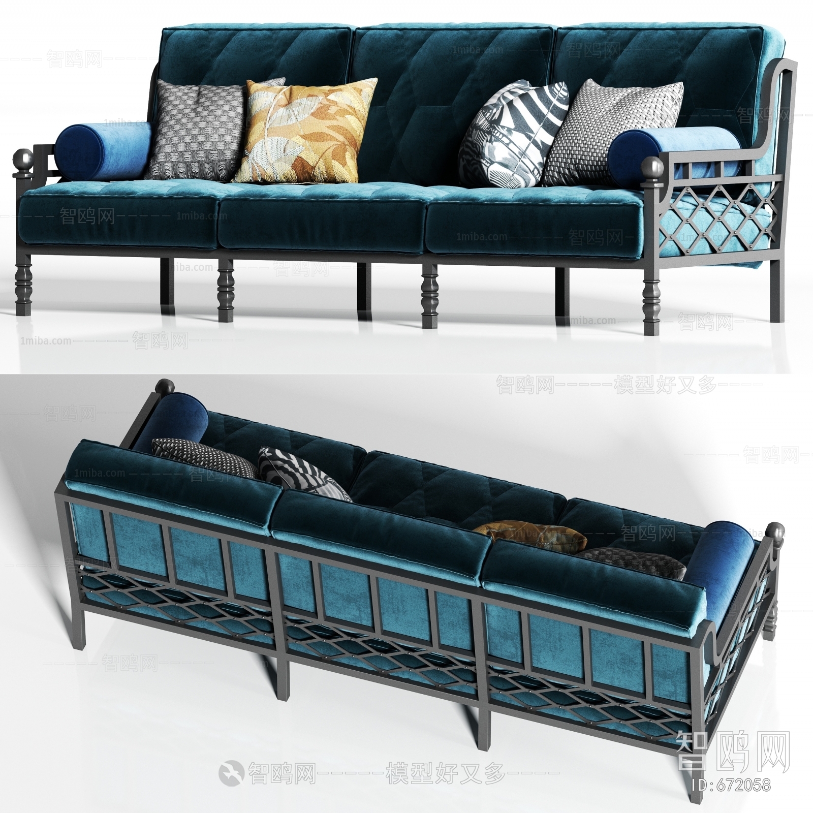 New Chinese Style Multi Person Sofa