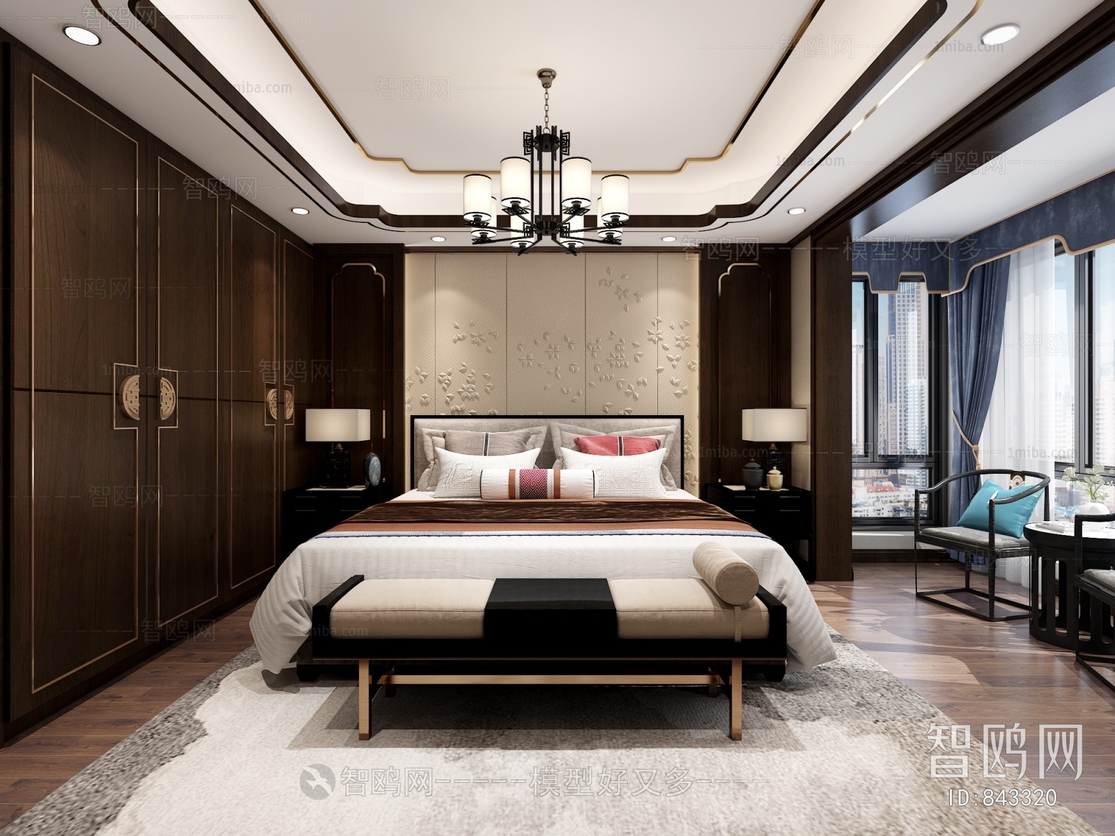 New Chinese Style Bedroom