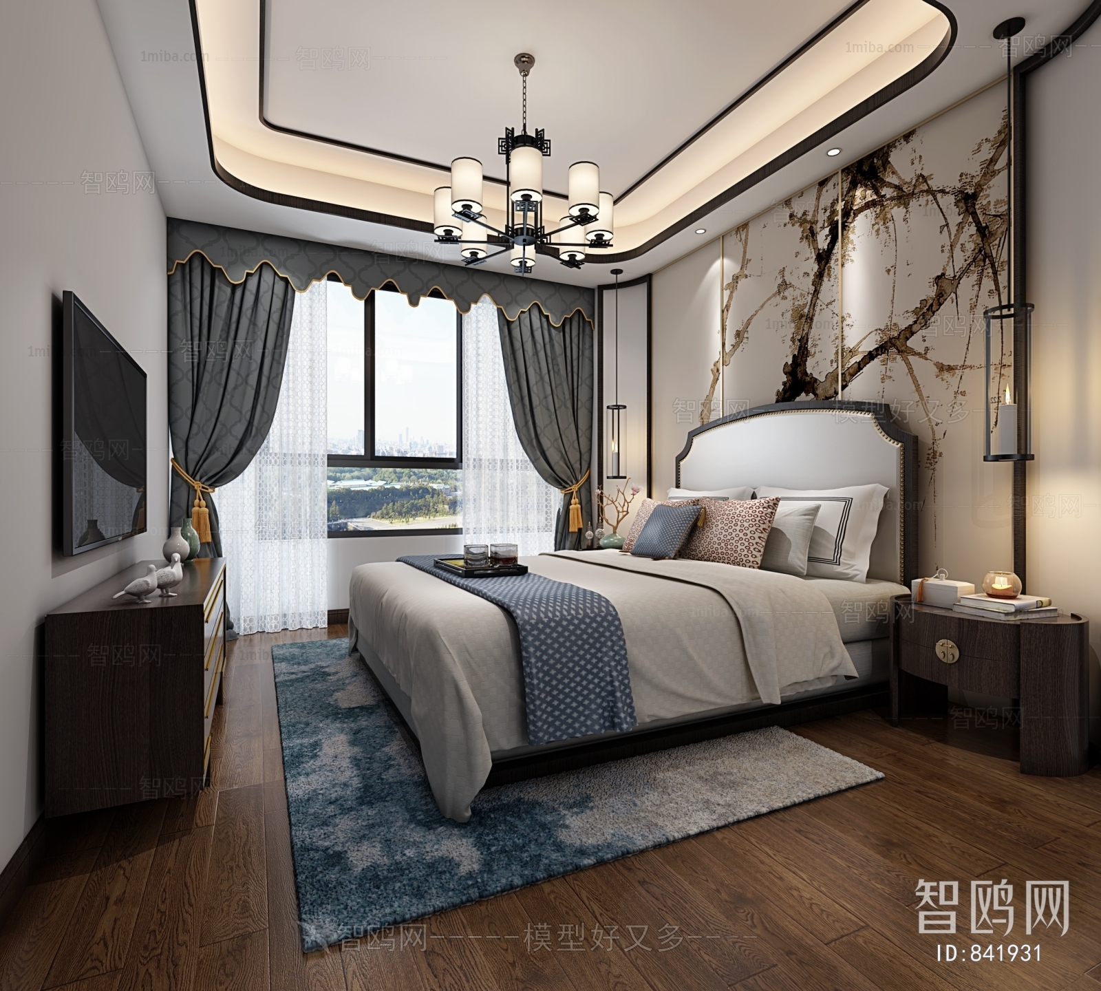 New Chinese Style Bedroom