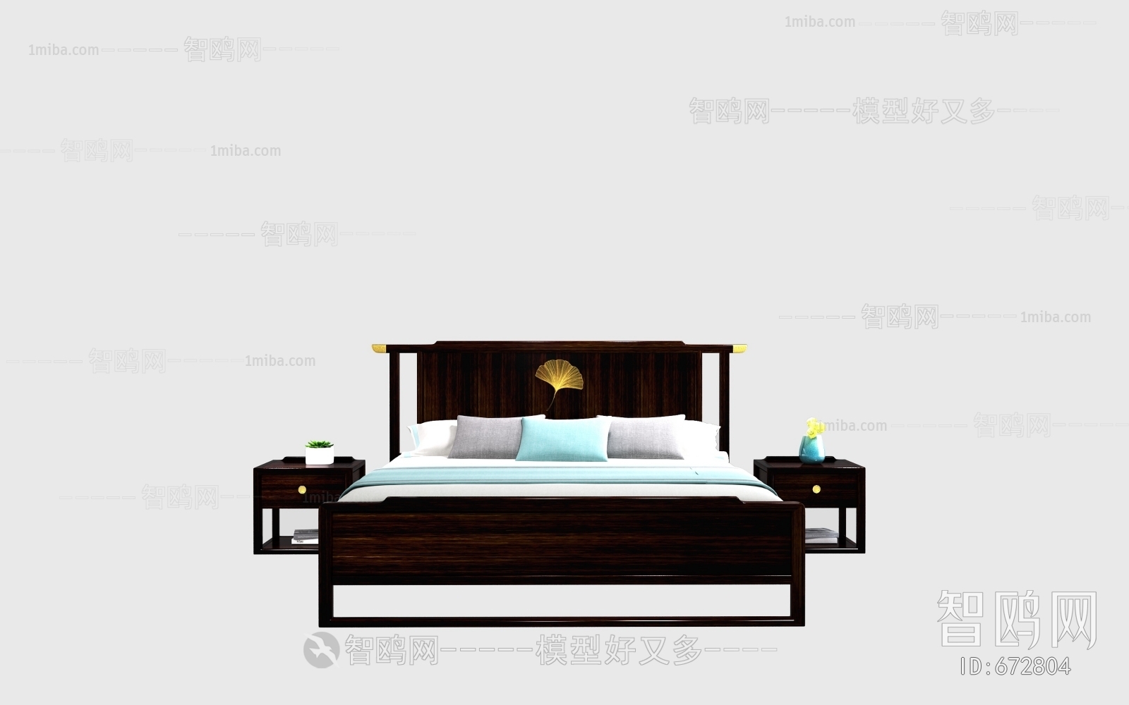 New Chinese Style Single Bed