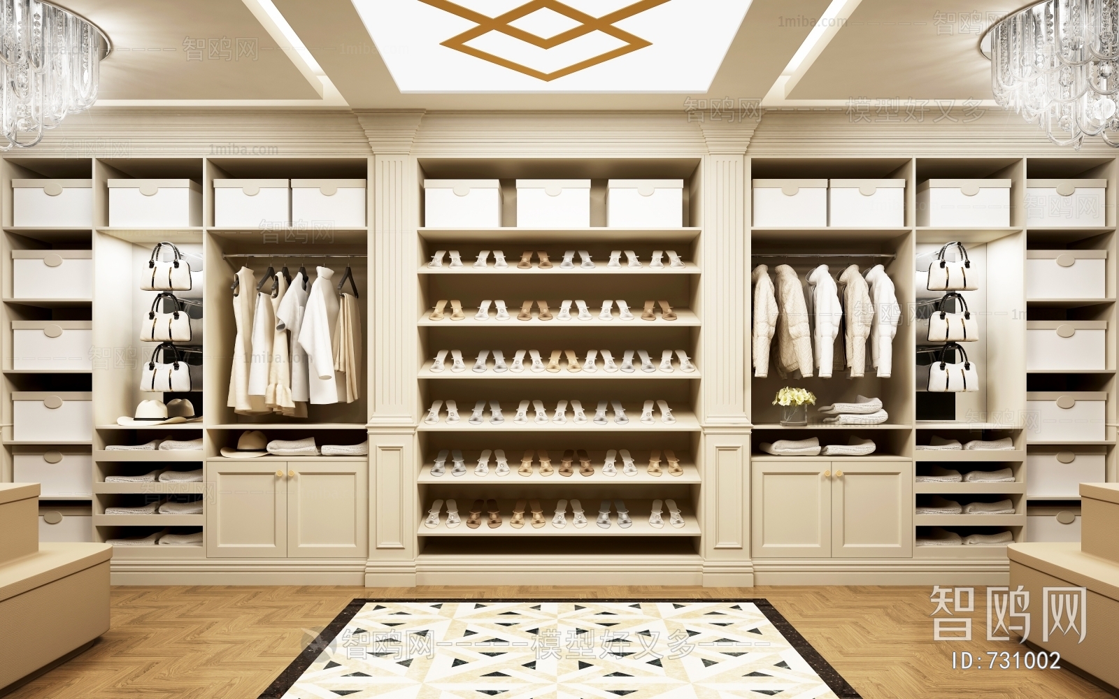 Simple European Style Clothes Storage Area