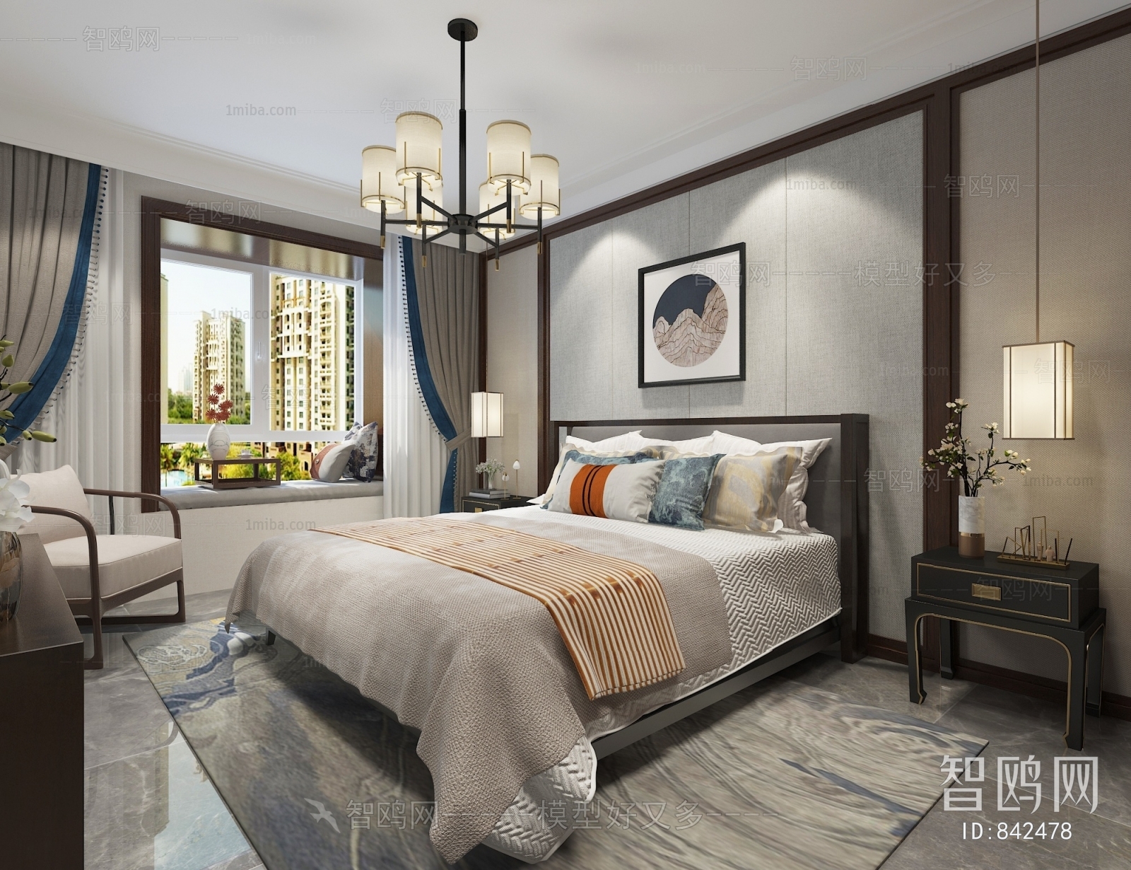 New Chinese Style Bedroom