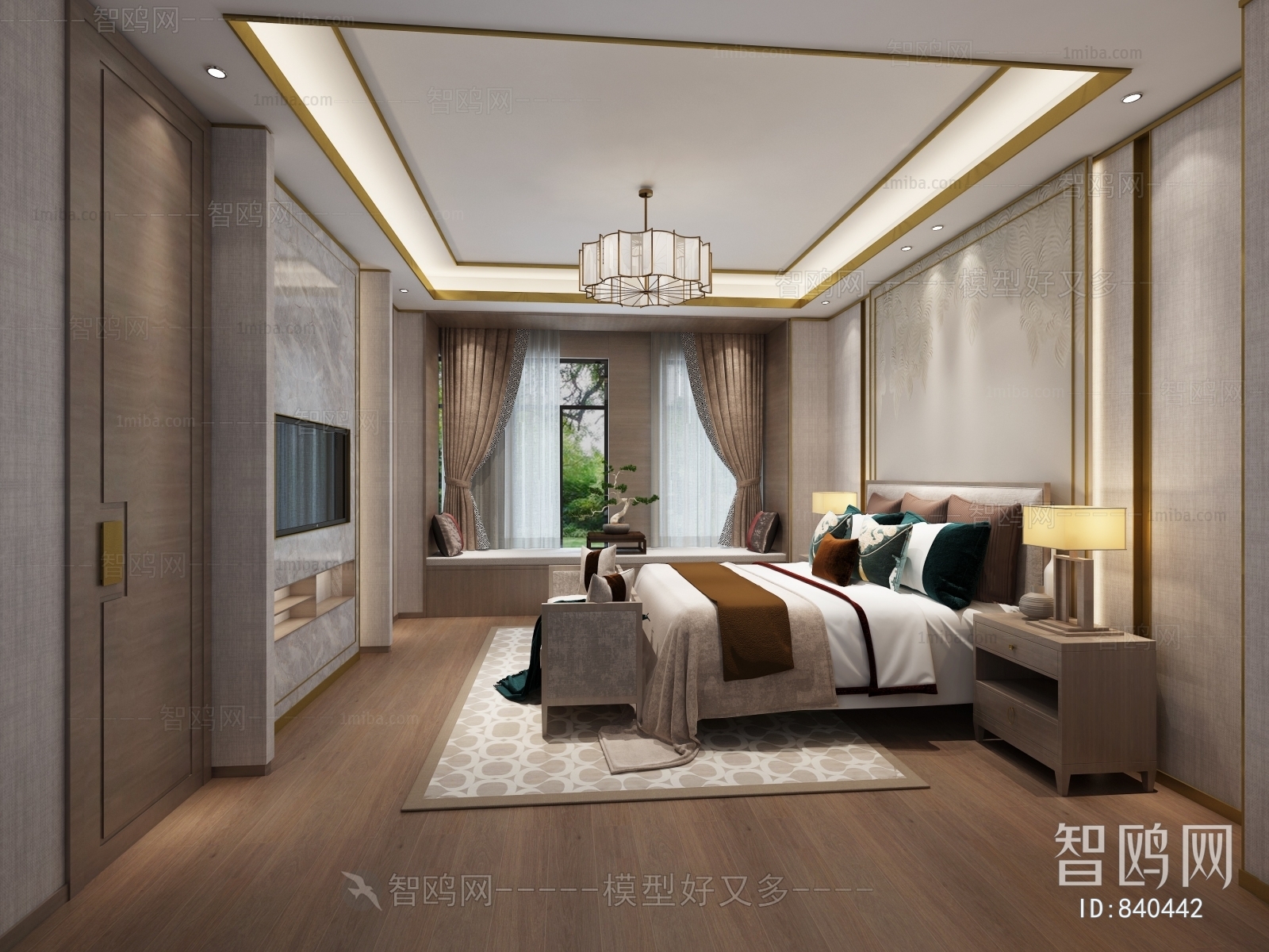 New Chinese Style Bedroom