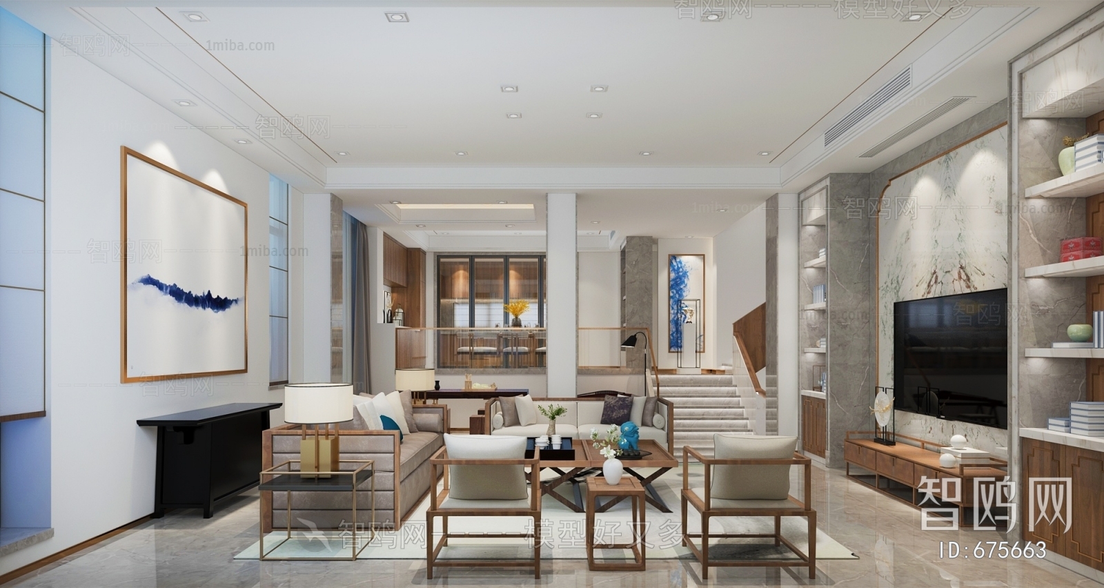 New Chinese Style A Living Room