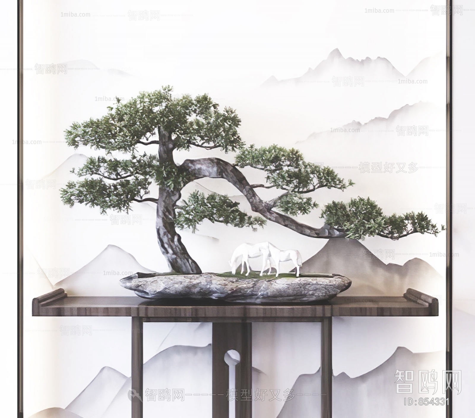 新中式松树盆景