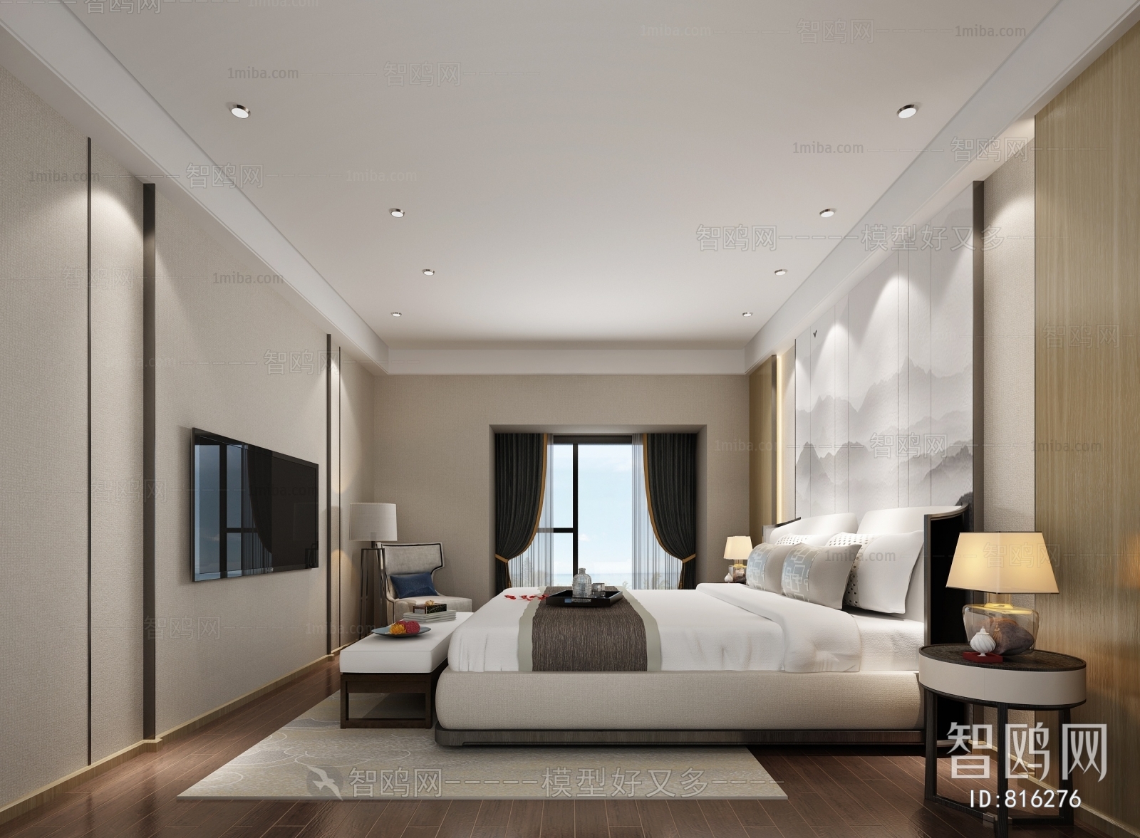 New Chinese Style Bedroom