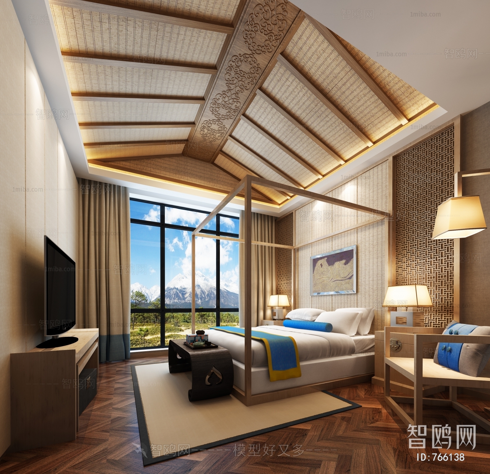 New Chinese Style Bedroom