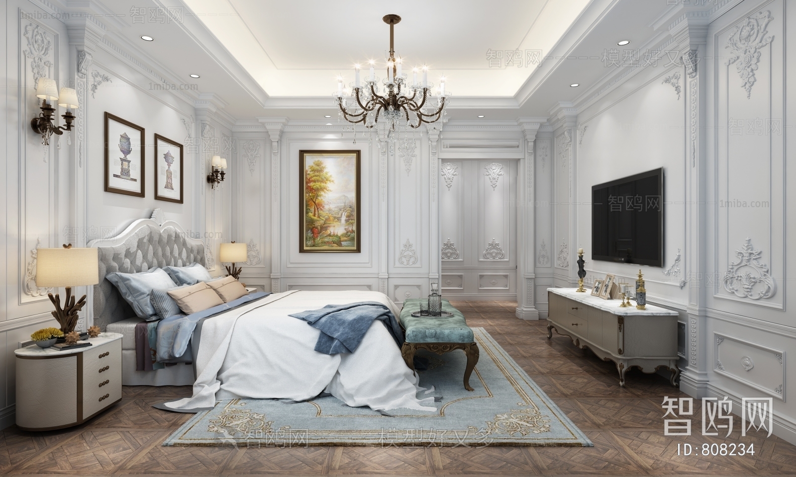 Simple European Style Bedroom