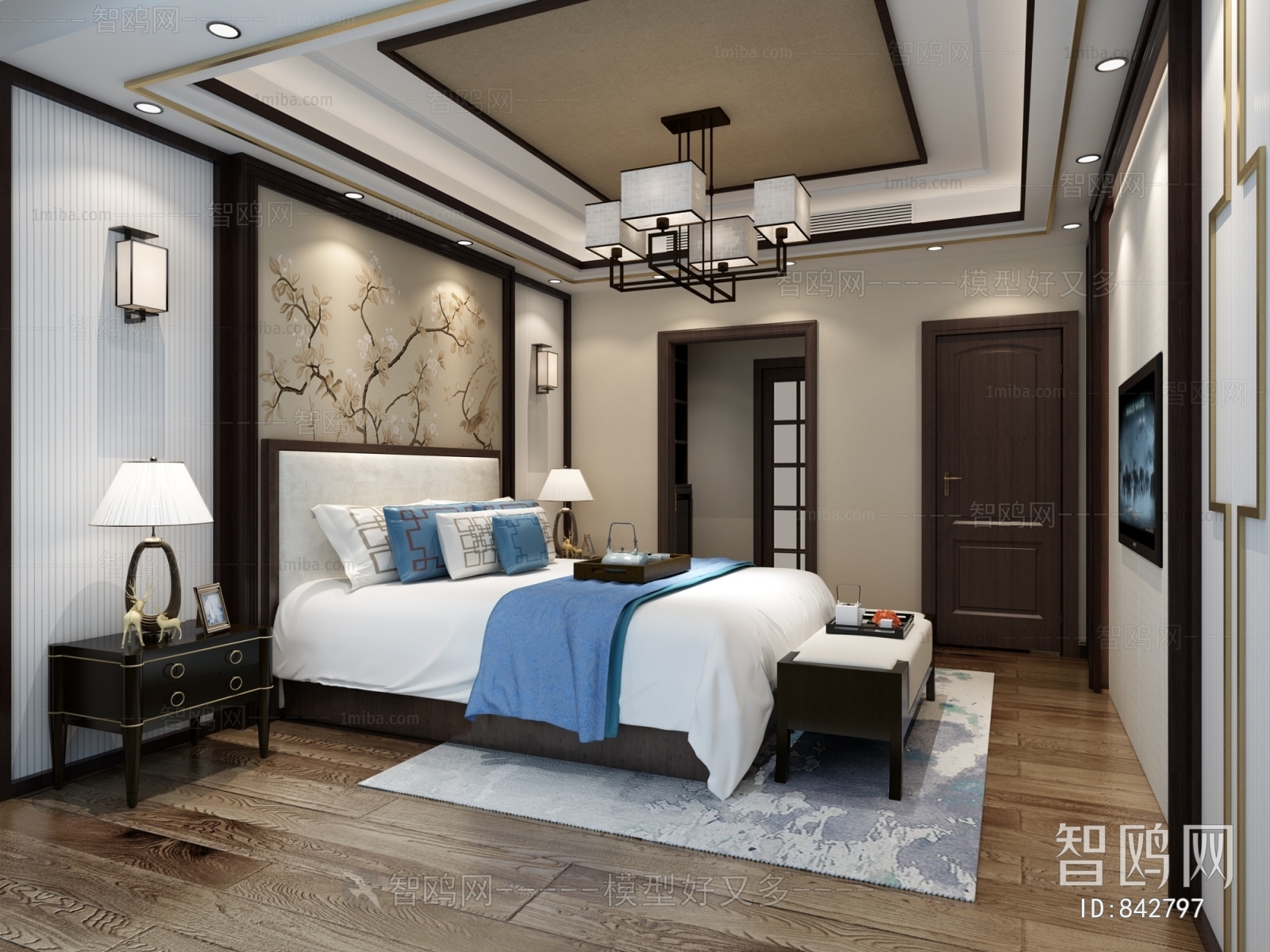 New Chinese Style Bedroom