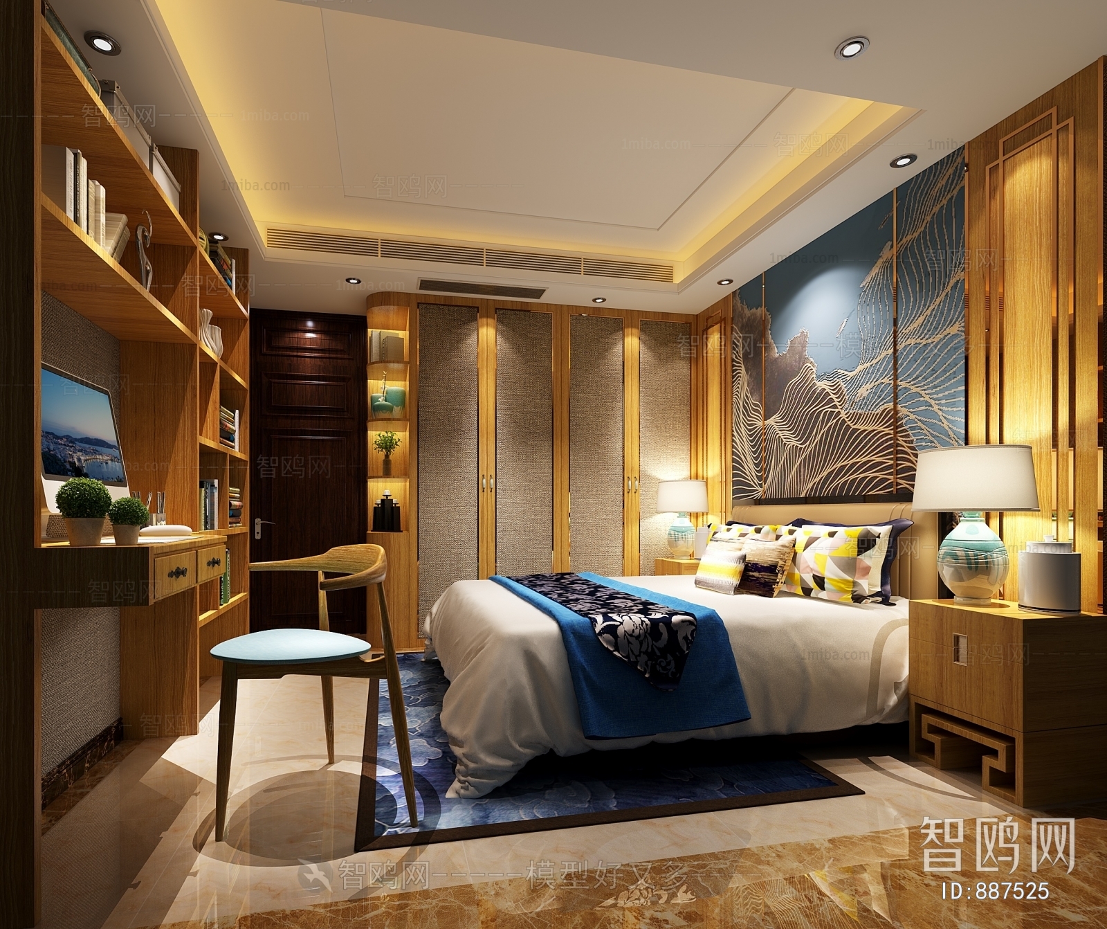 New Chinese Style Bedroom