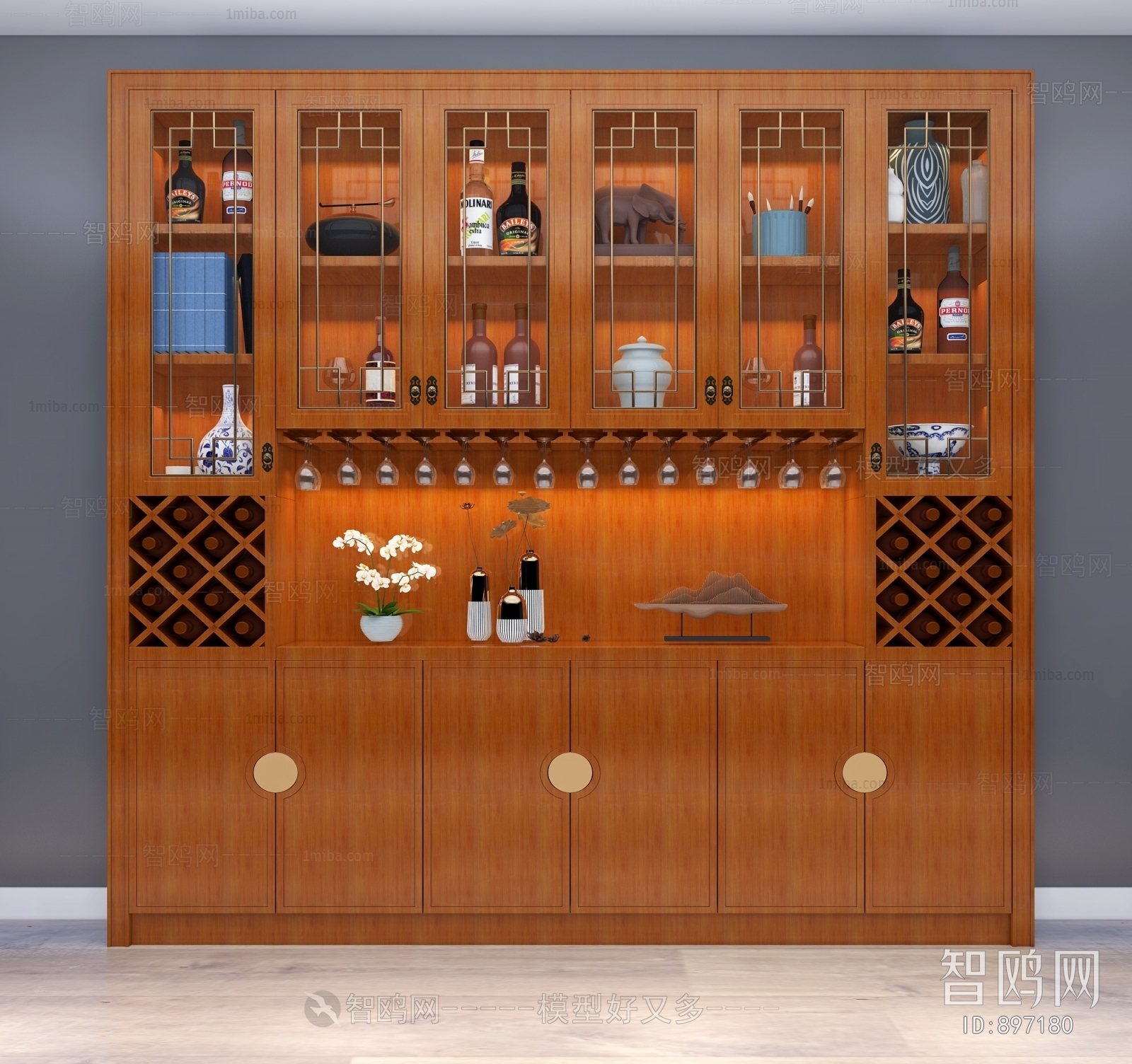 New Chinese Style Wine Cabinet