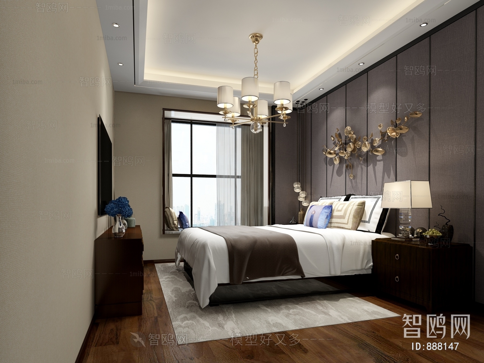 New Chinese Style Bedroom