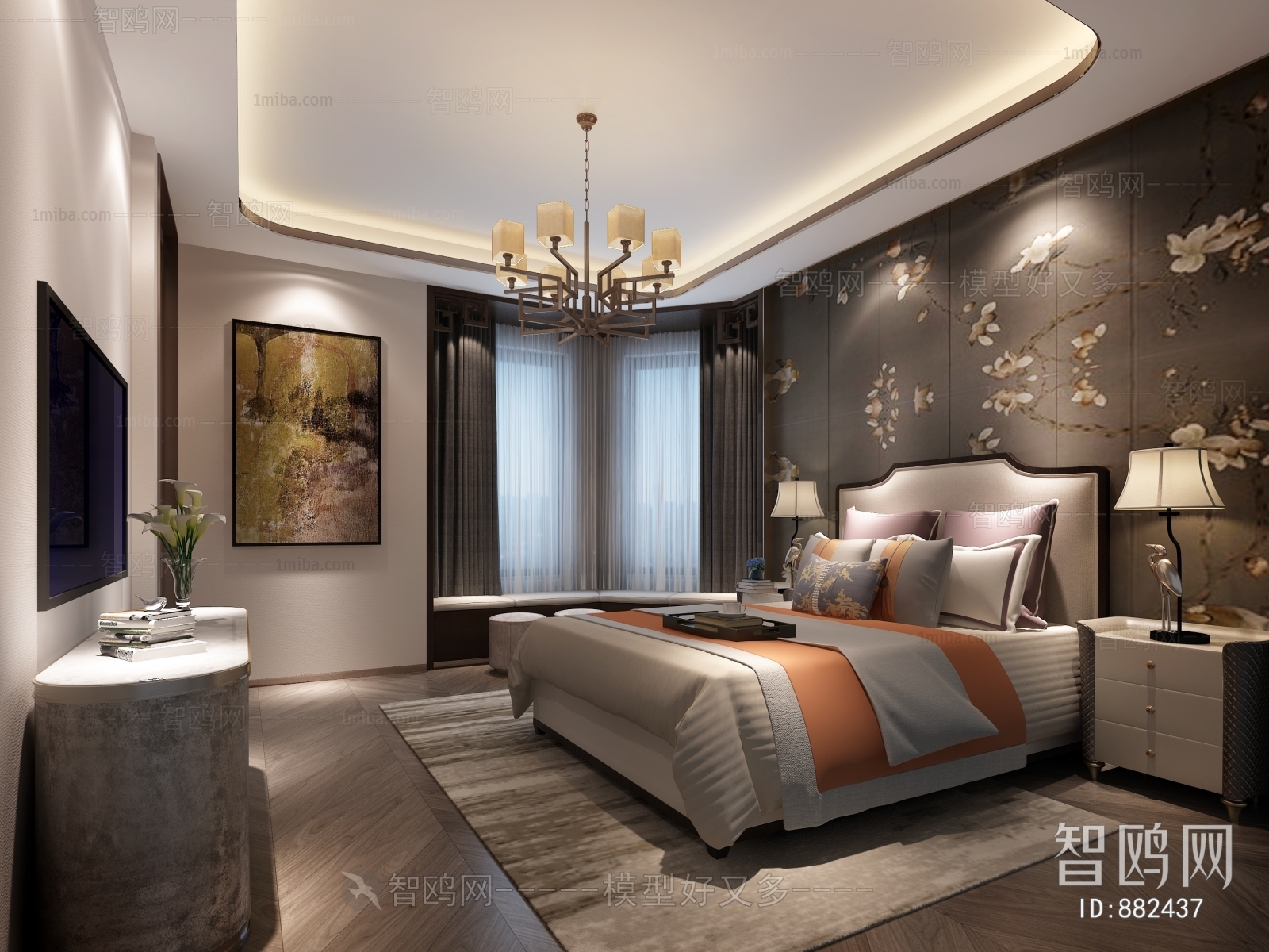 New Chinese Style Bedroom