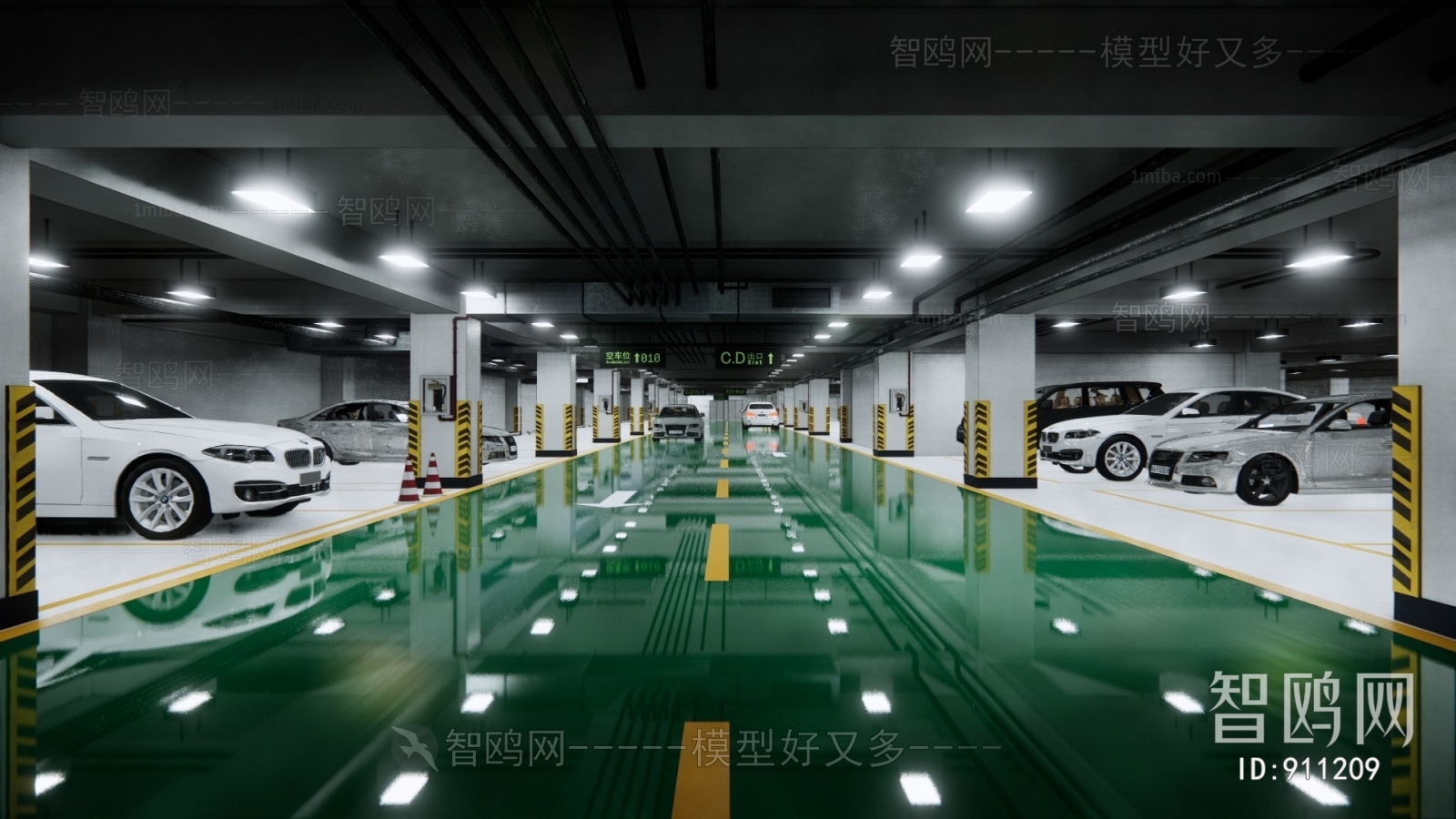 Modern Underground Parking Lot