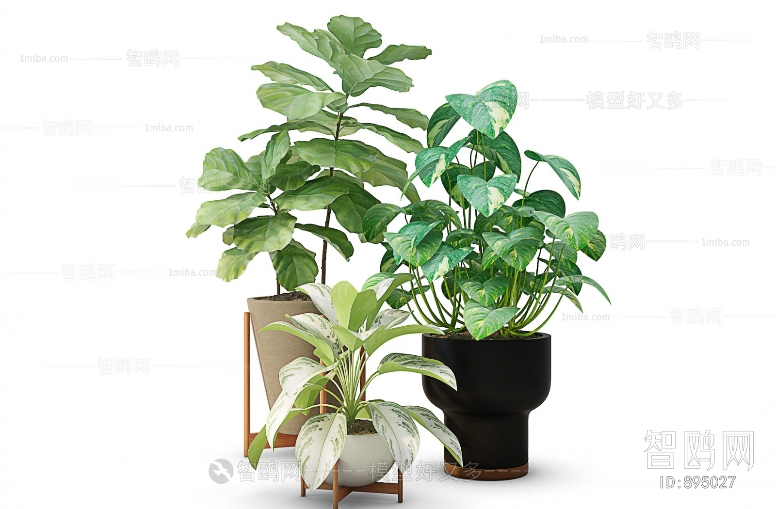 Modern Potted Green Plant