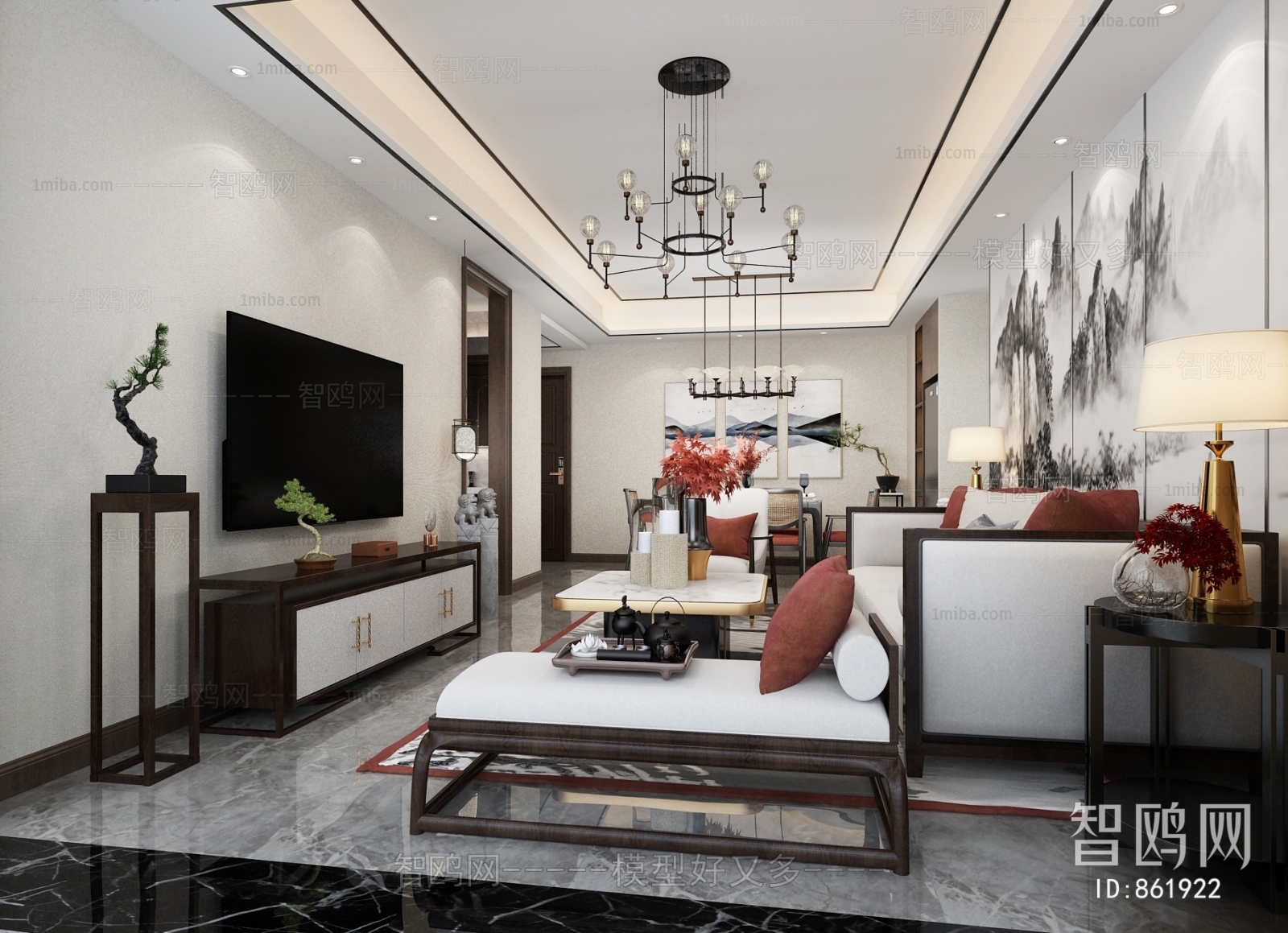 New Chinese Style A Living Room