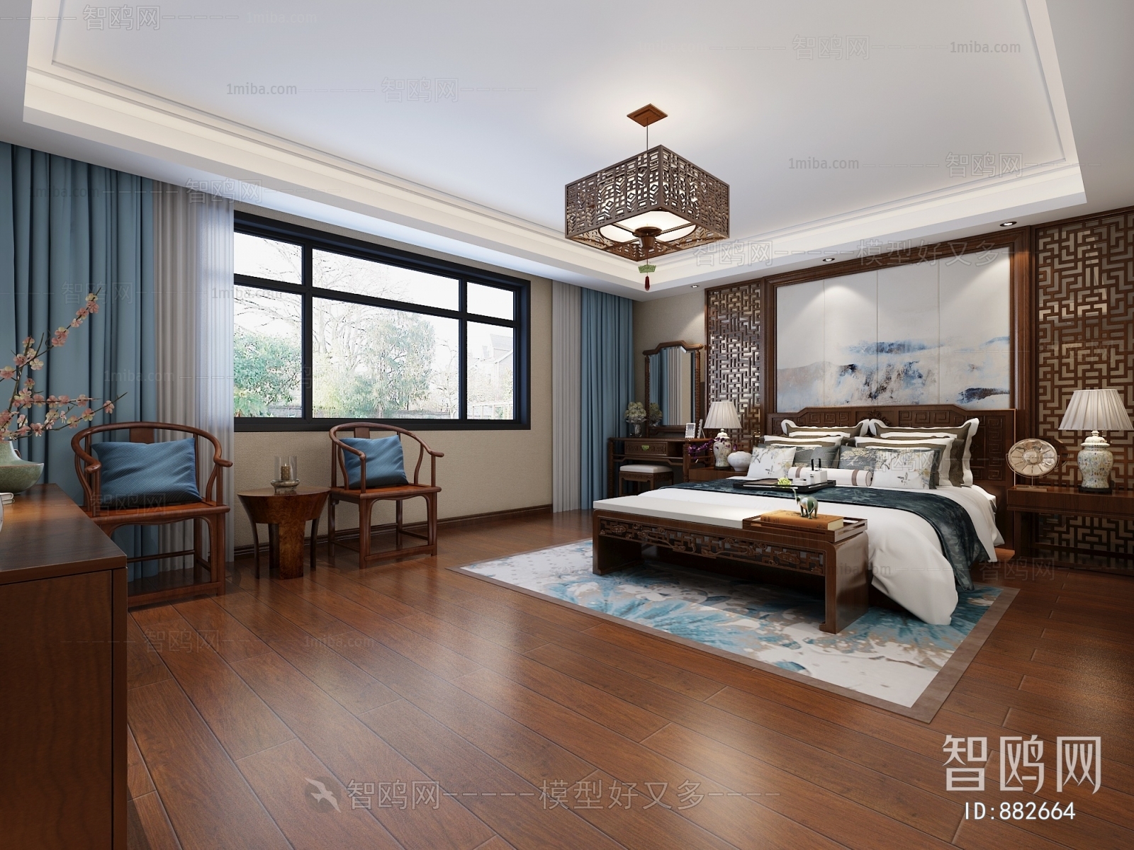 New Chinese Style Bedroom