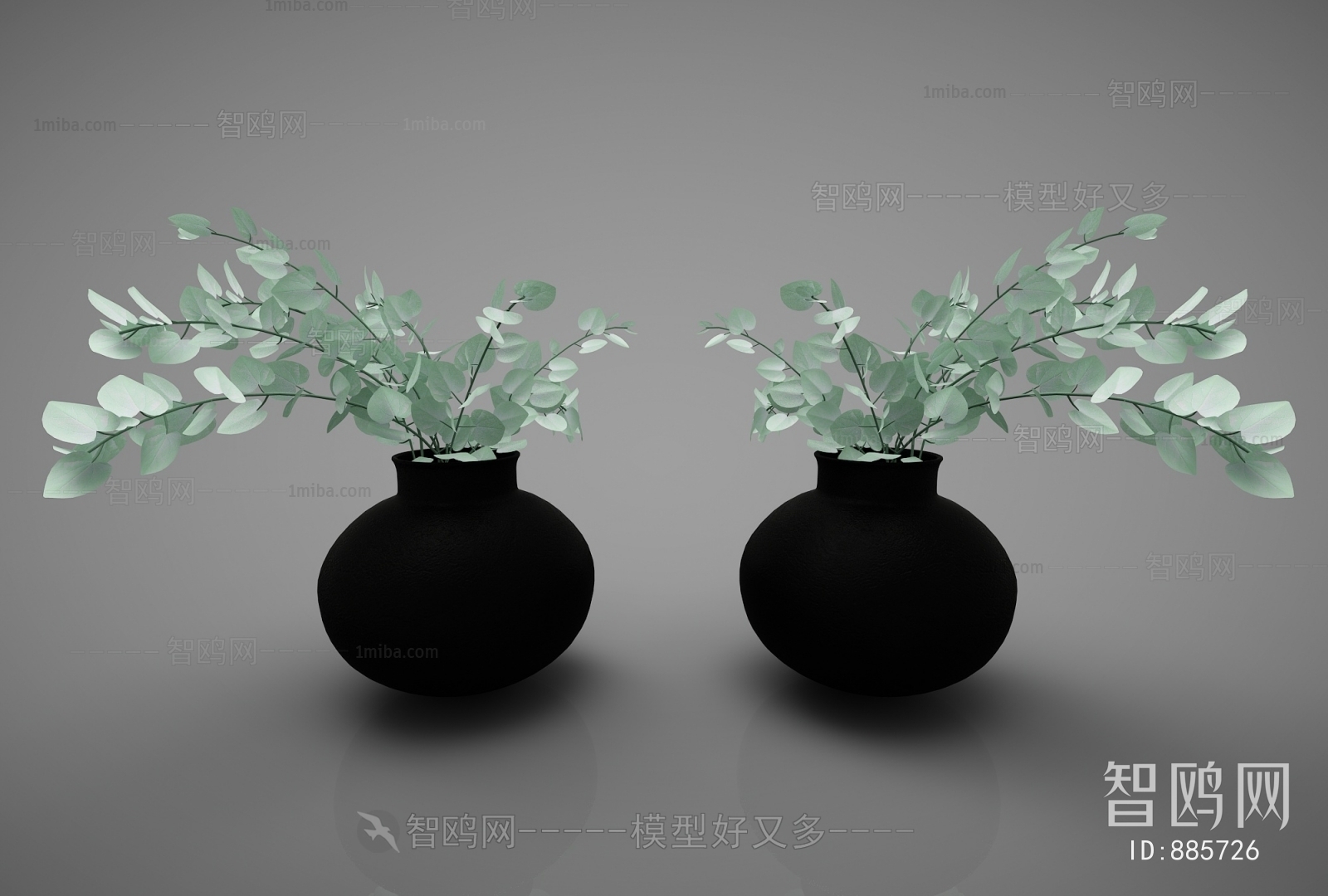 Modern Potted Green Plant