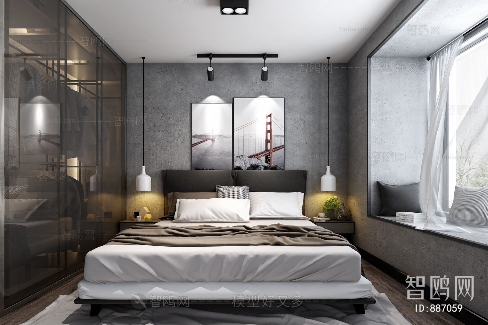 Industrial Style Bedroom