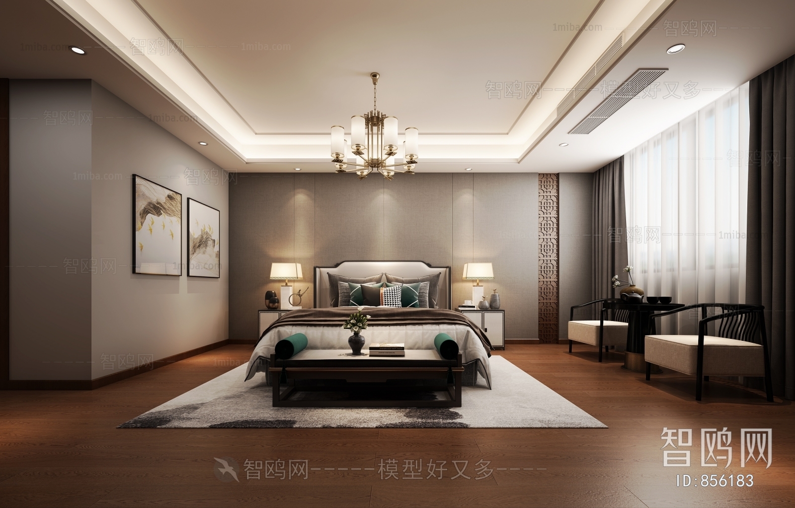 New Chinese Style Bedroom