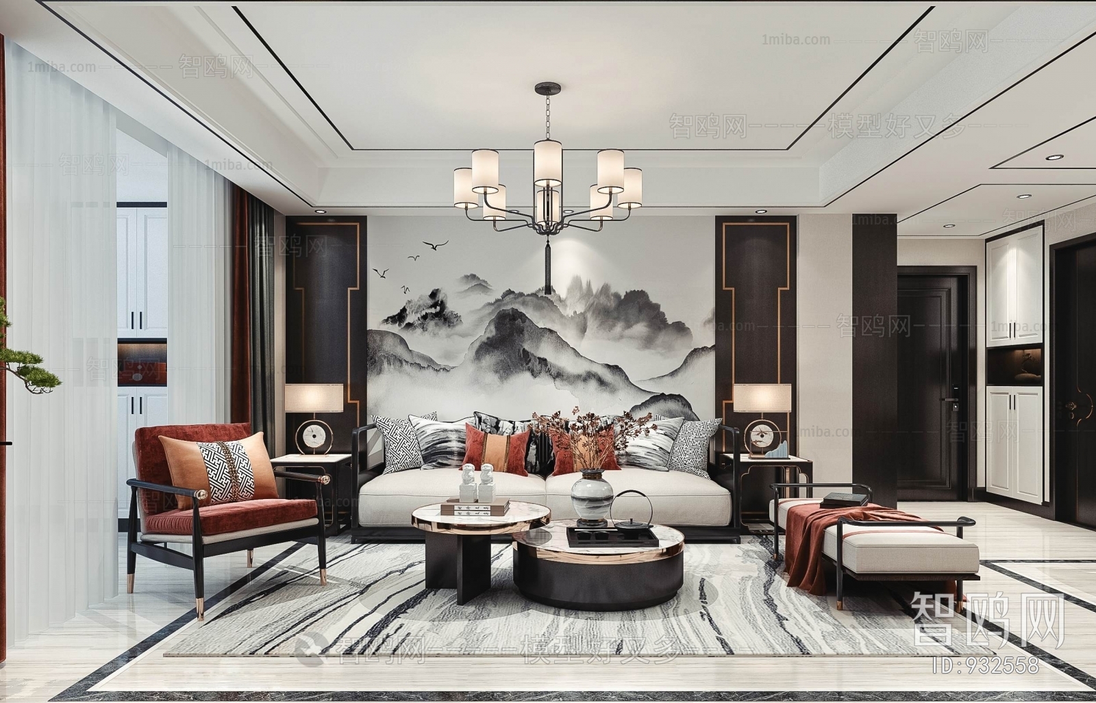 New Chinese Style A Living Room