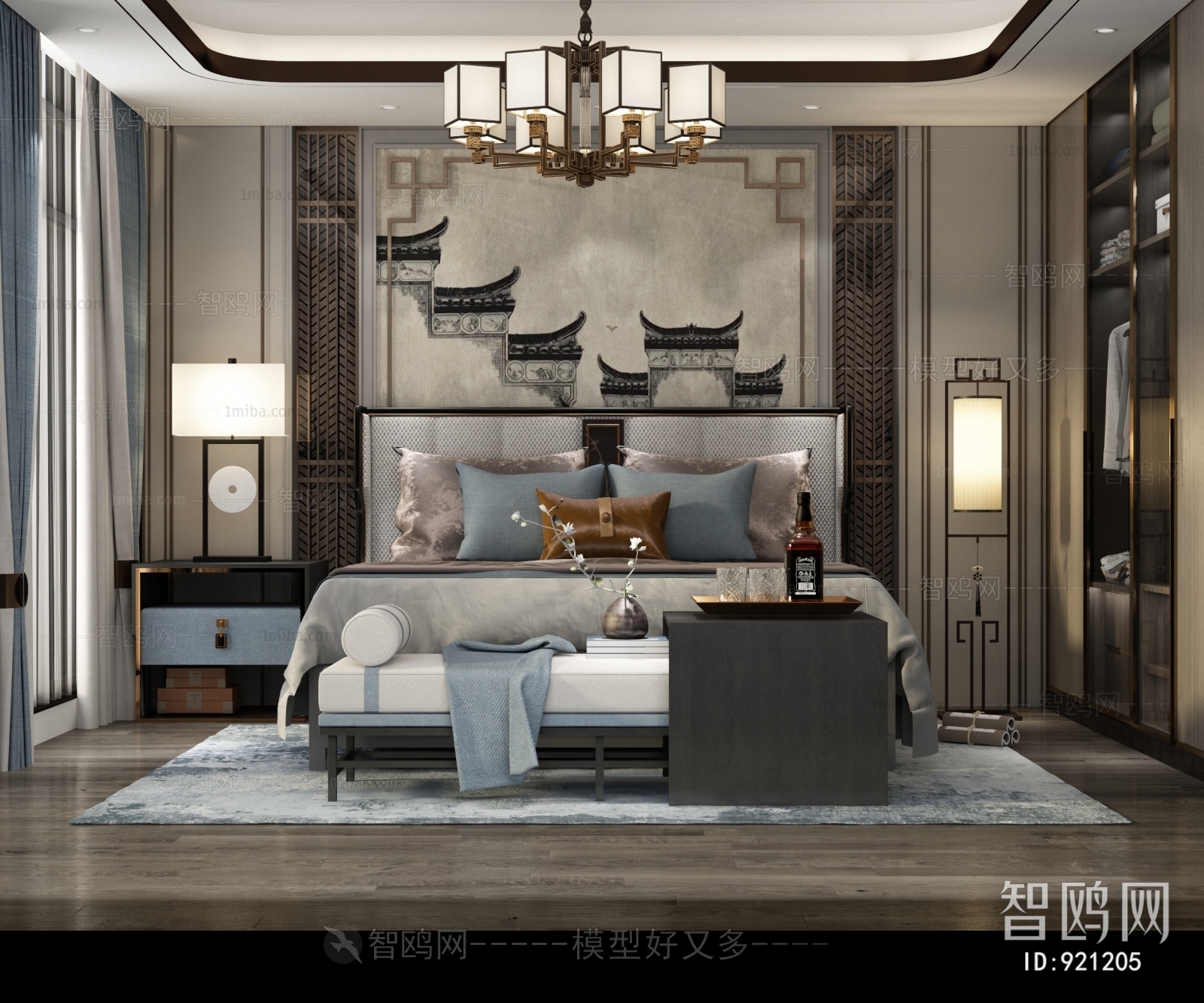 New Chinese Style Bedroom