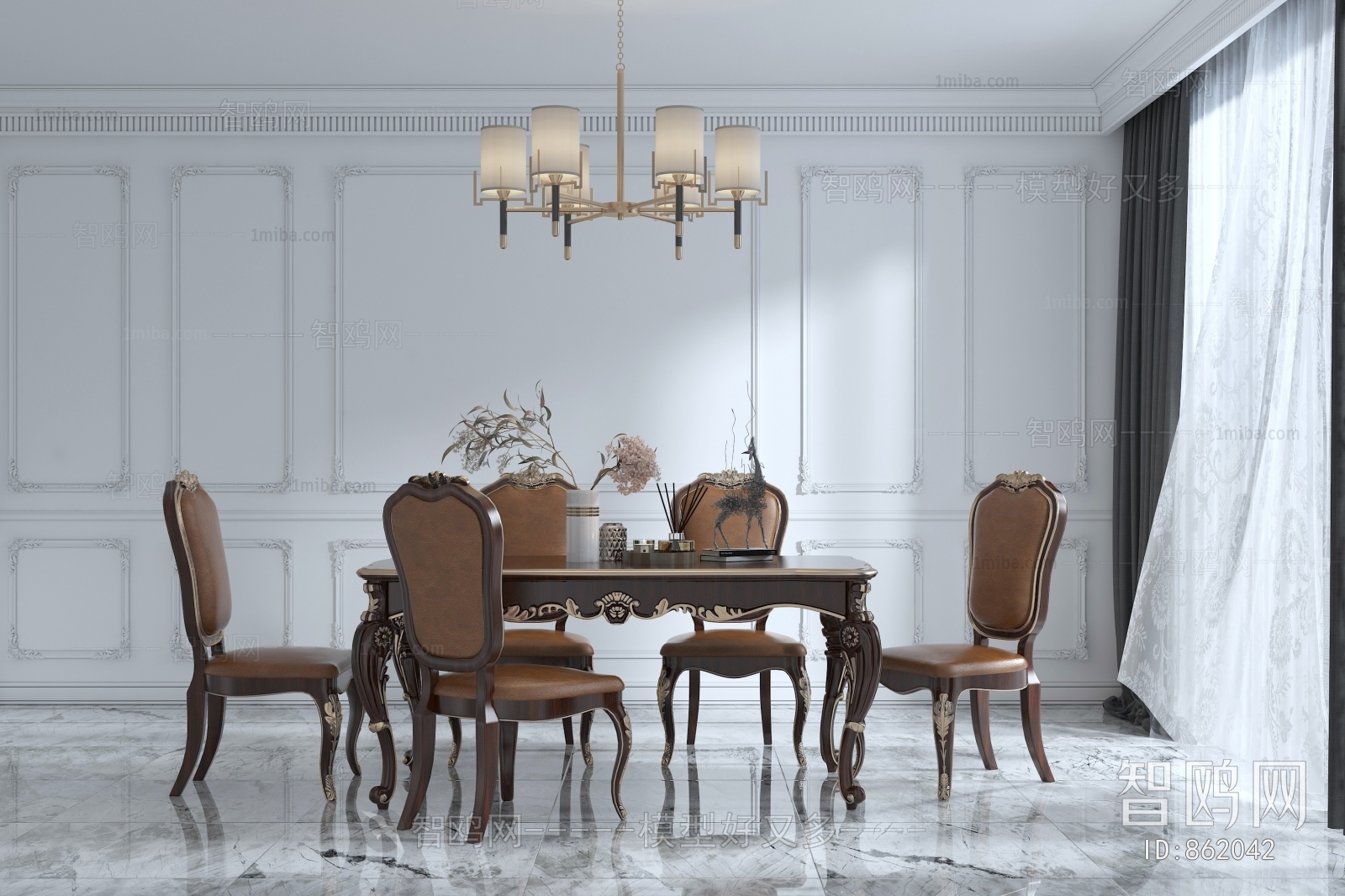 European Style Dining Table And Chairs