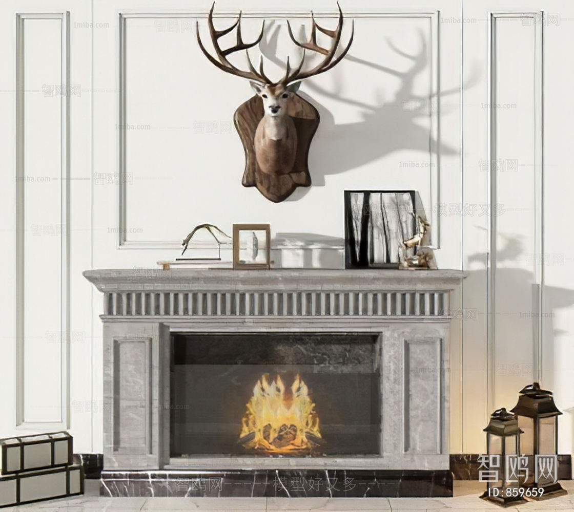 Simple European Style Fireplace