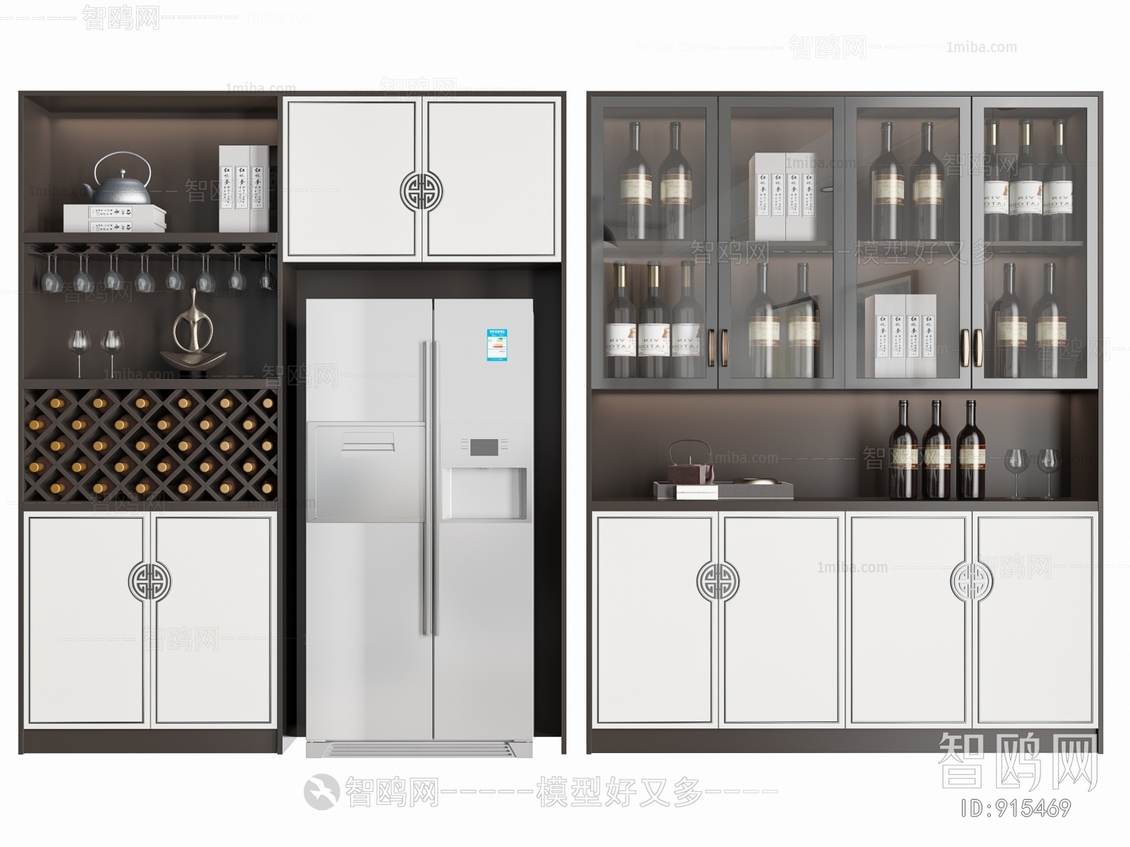 New Chinese Style Wine Cabinet