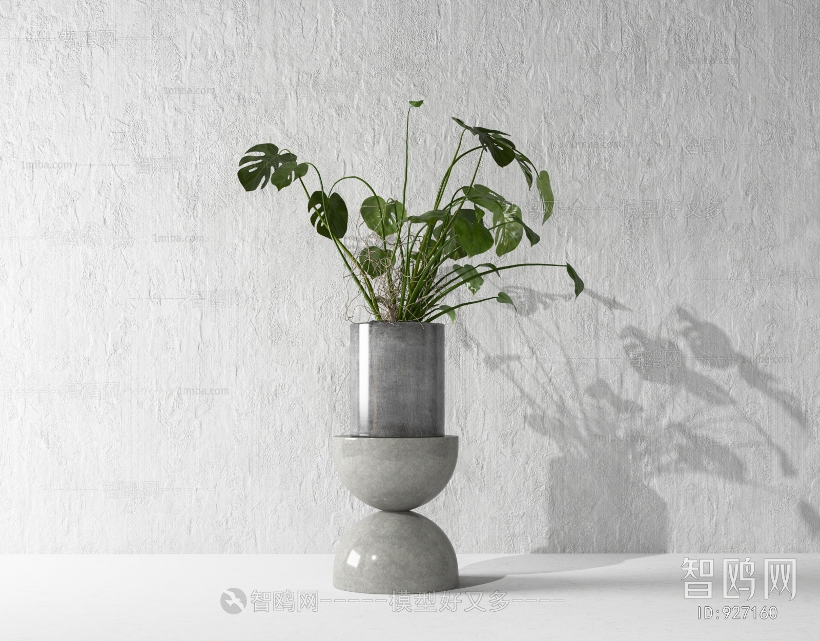 Modern Potted Green Plant