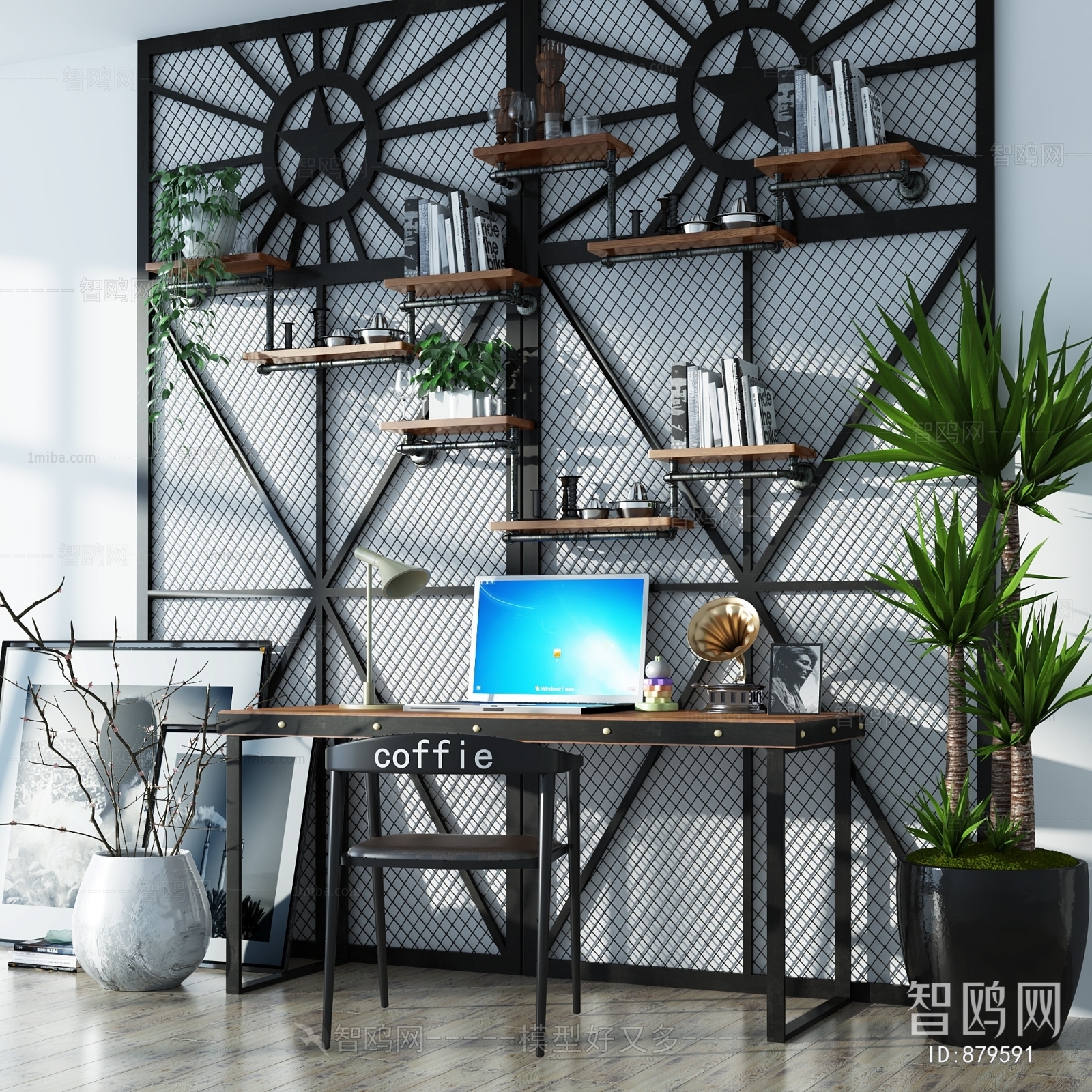 Industrial Style Computer Desk And Chair