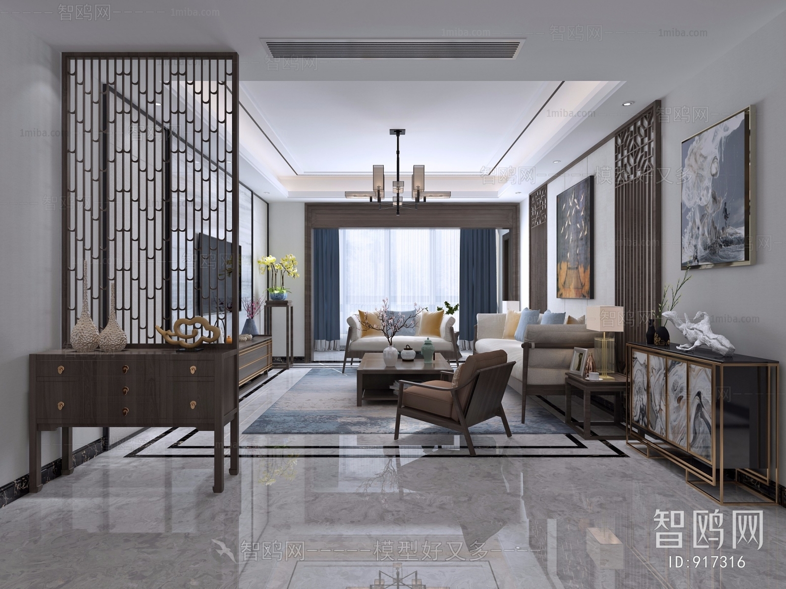 New Chinese Style A Living Room